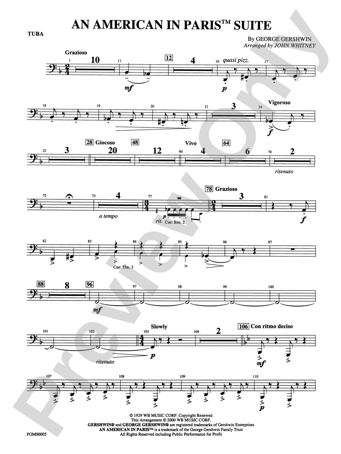An American in Paris Suite: Tuba