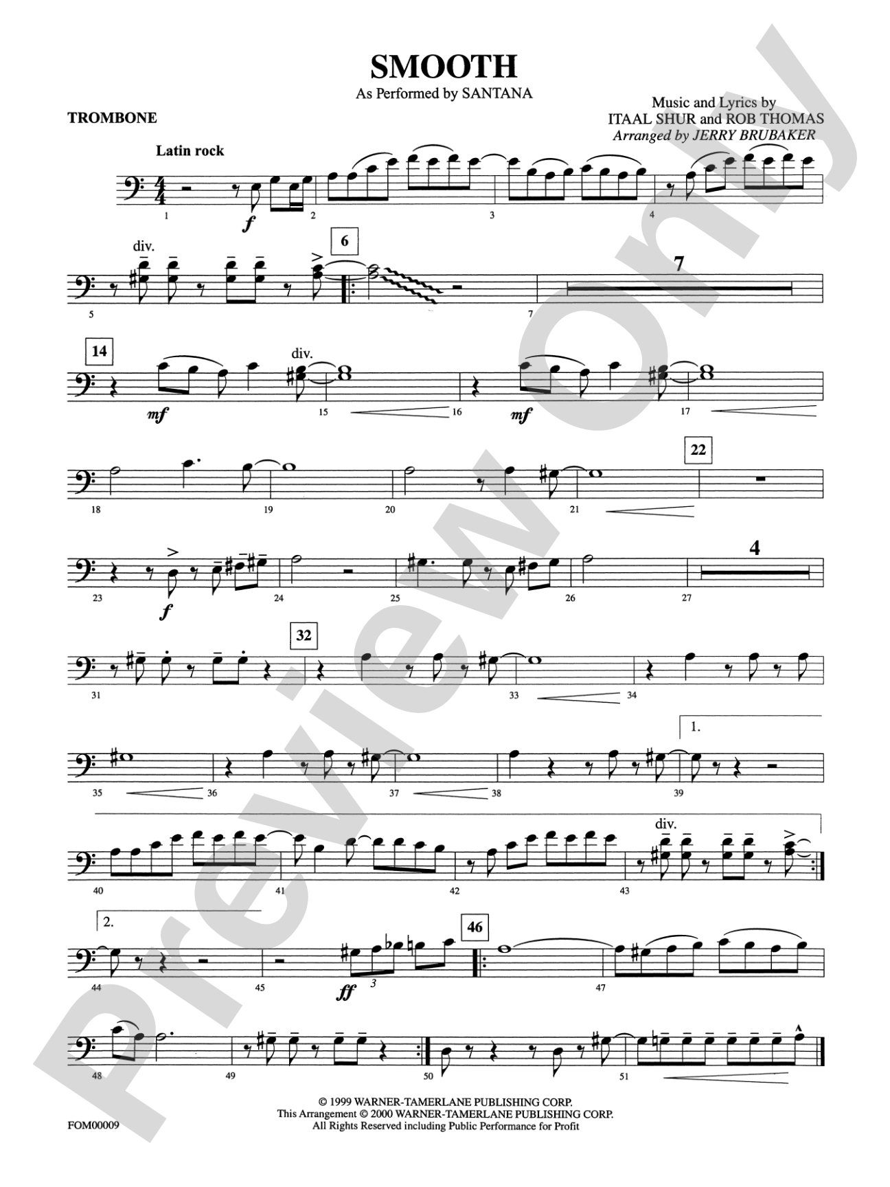 Smooth: 1st Trombone