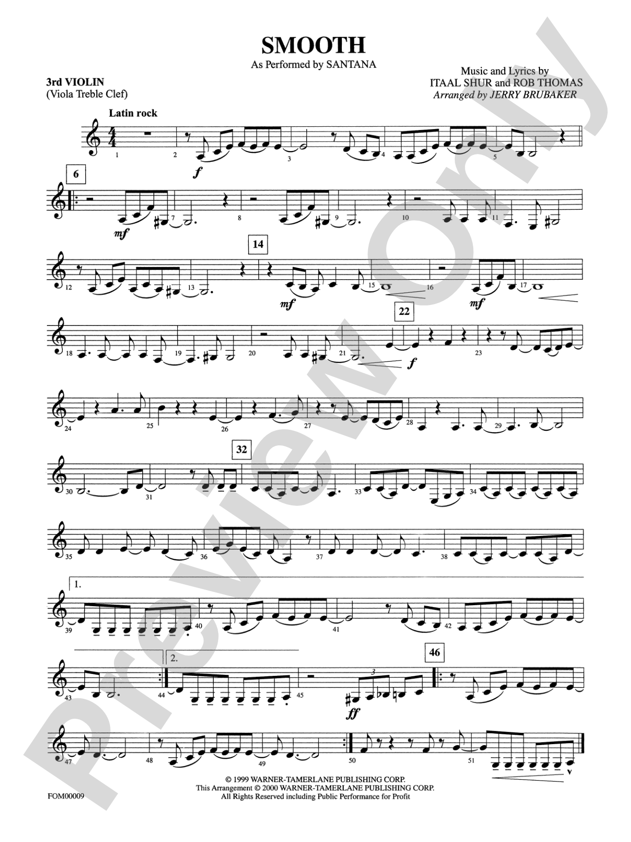 Smooth: 3rd Violin (Viola [TC])