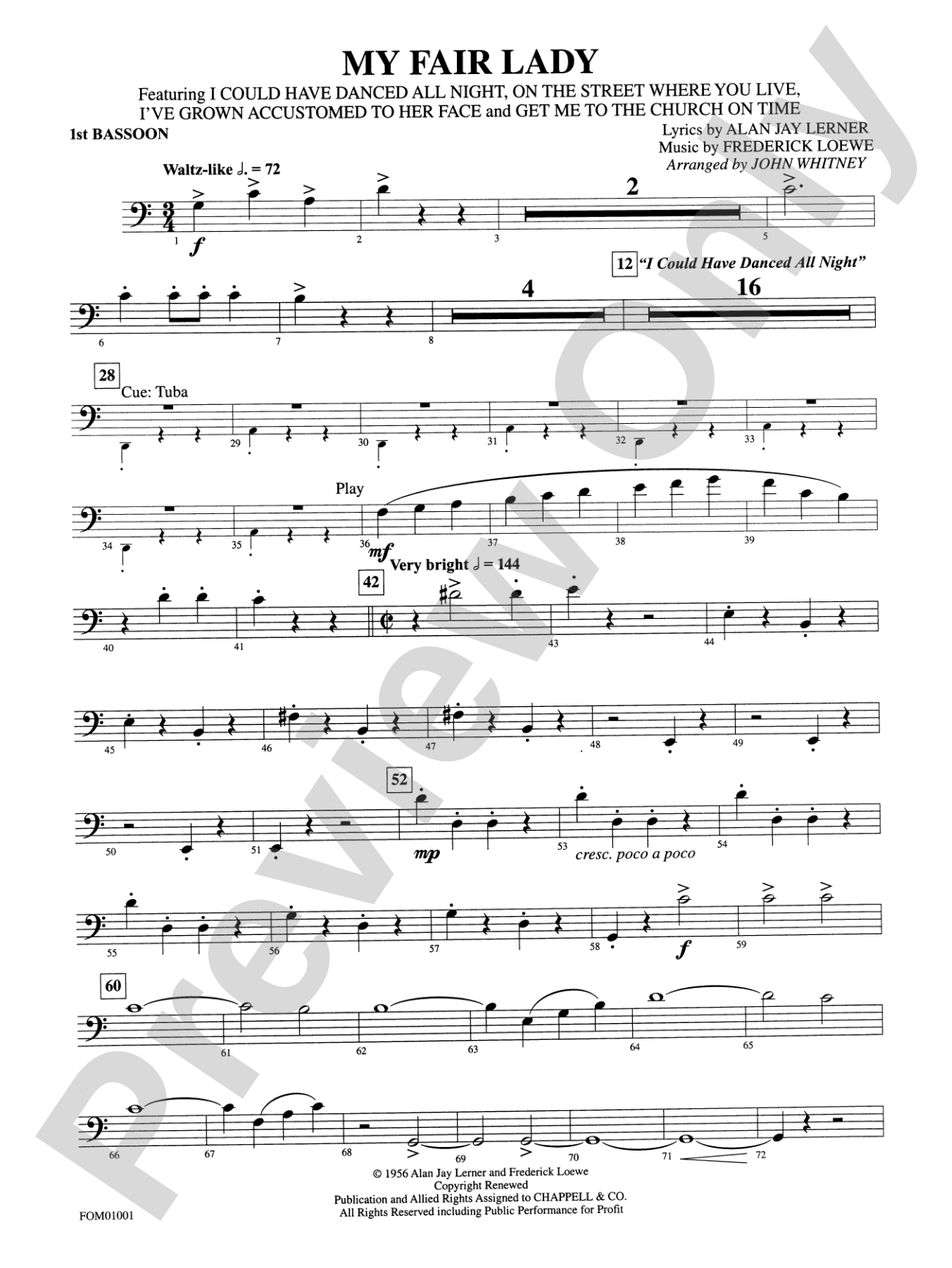 My Fair Lady (Medley): Bassoon