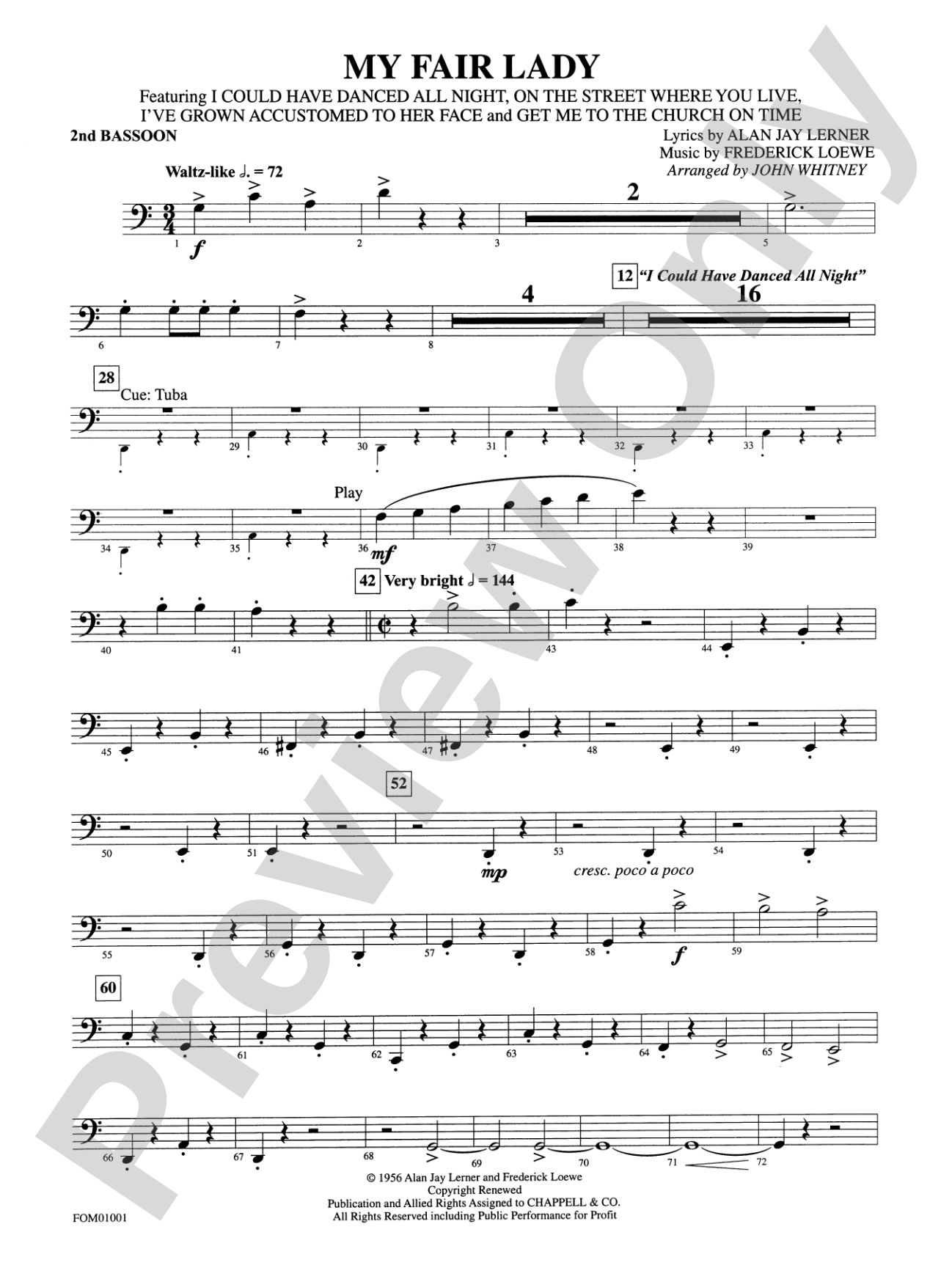 My Fair Lady (Medley): 2nd Bassoon