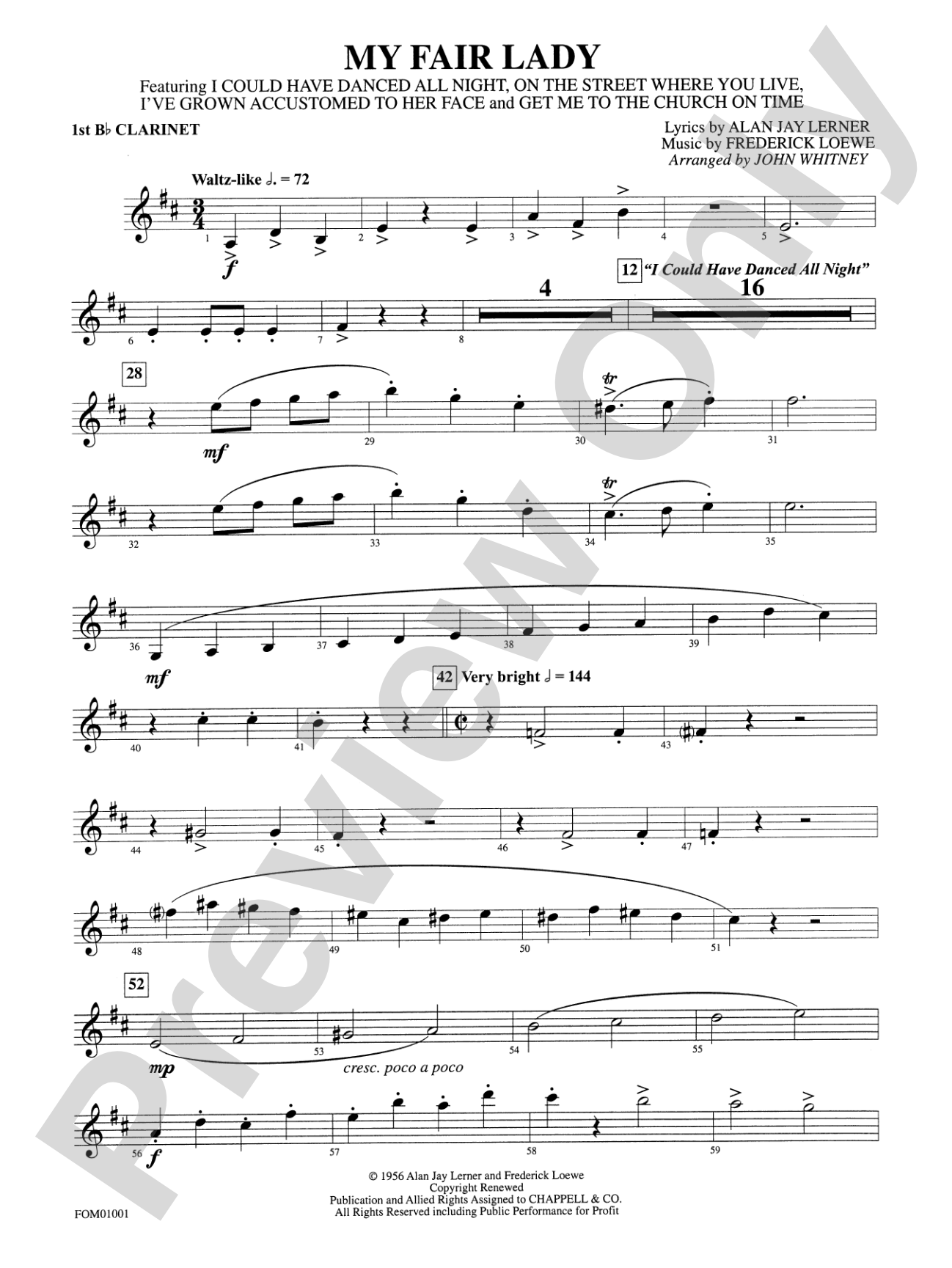 My Fair Lady (Medley): 1st B-flat Clarinet