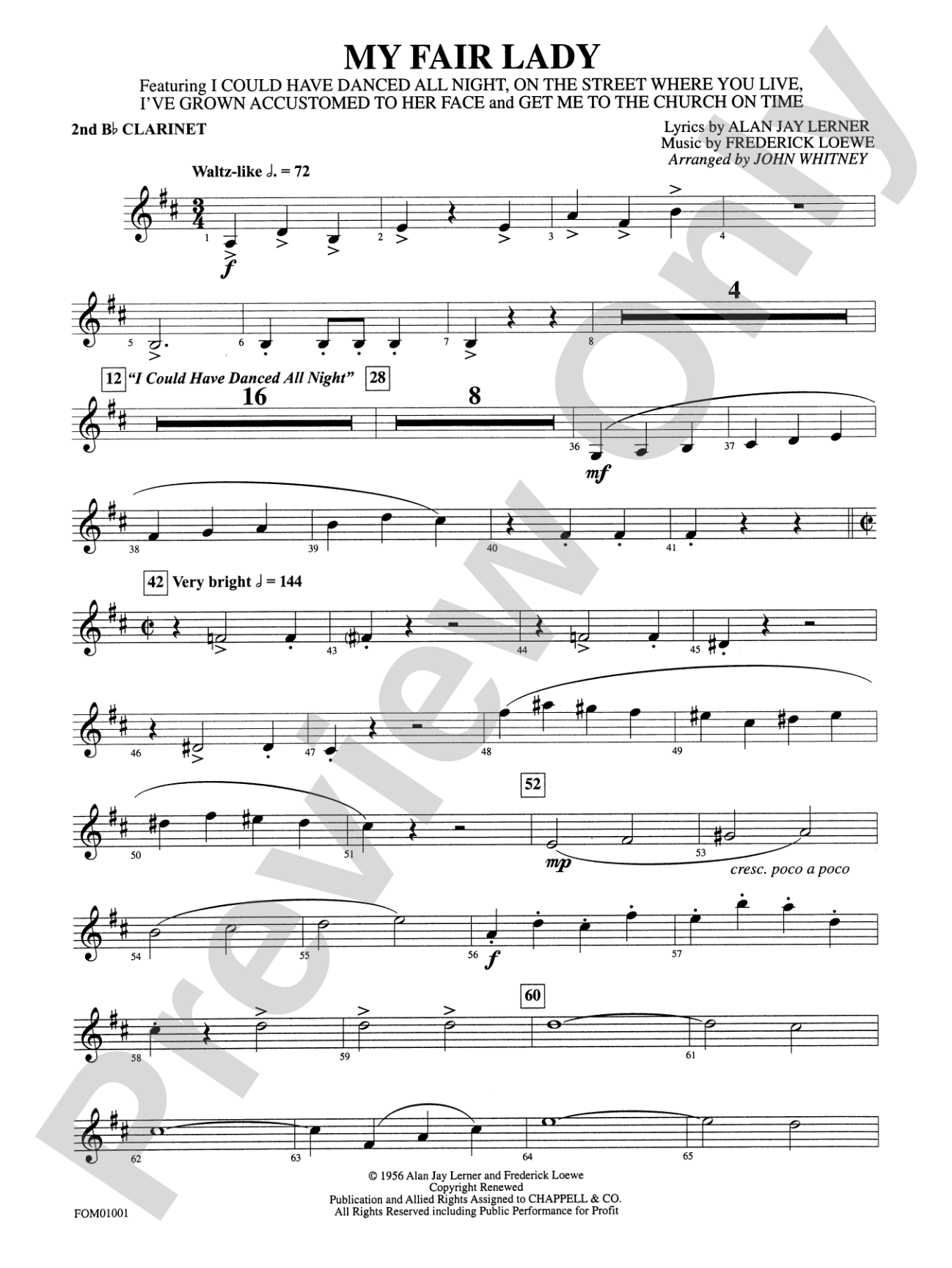 My Fair Lady (Medley): 2nd B-flat Clarinet