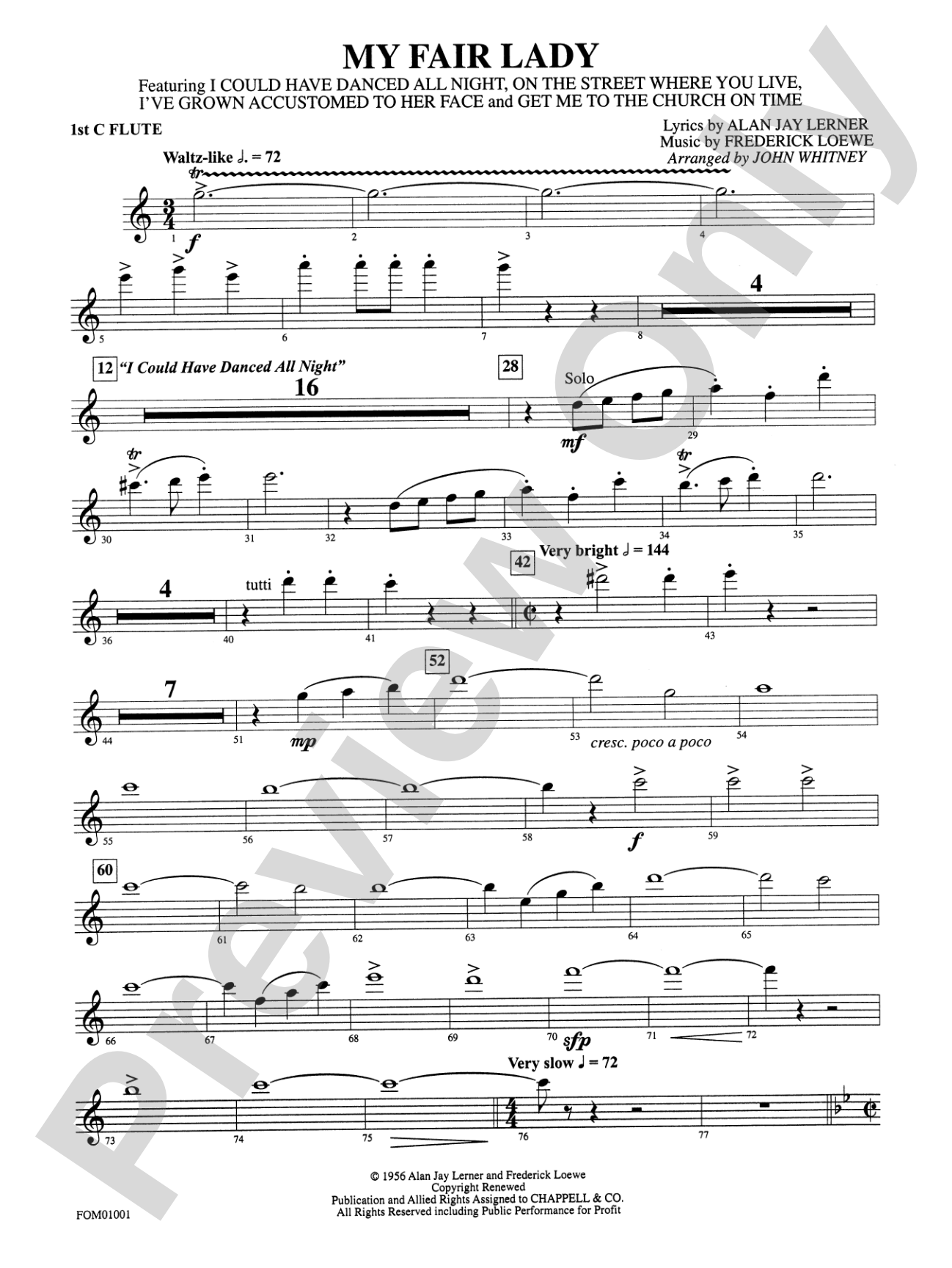 My Fair Lady (Medley): Flute