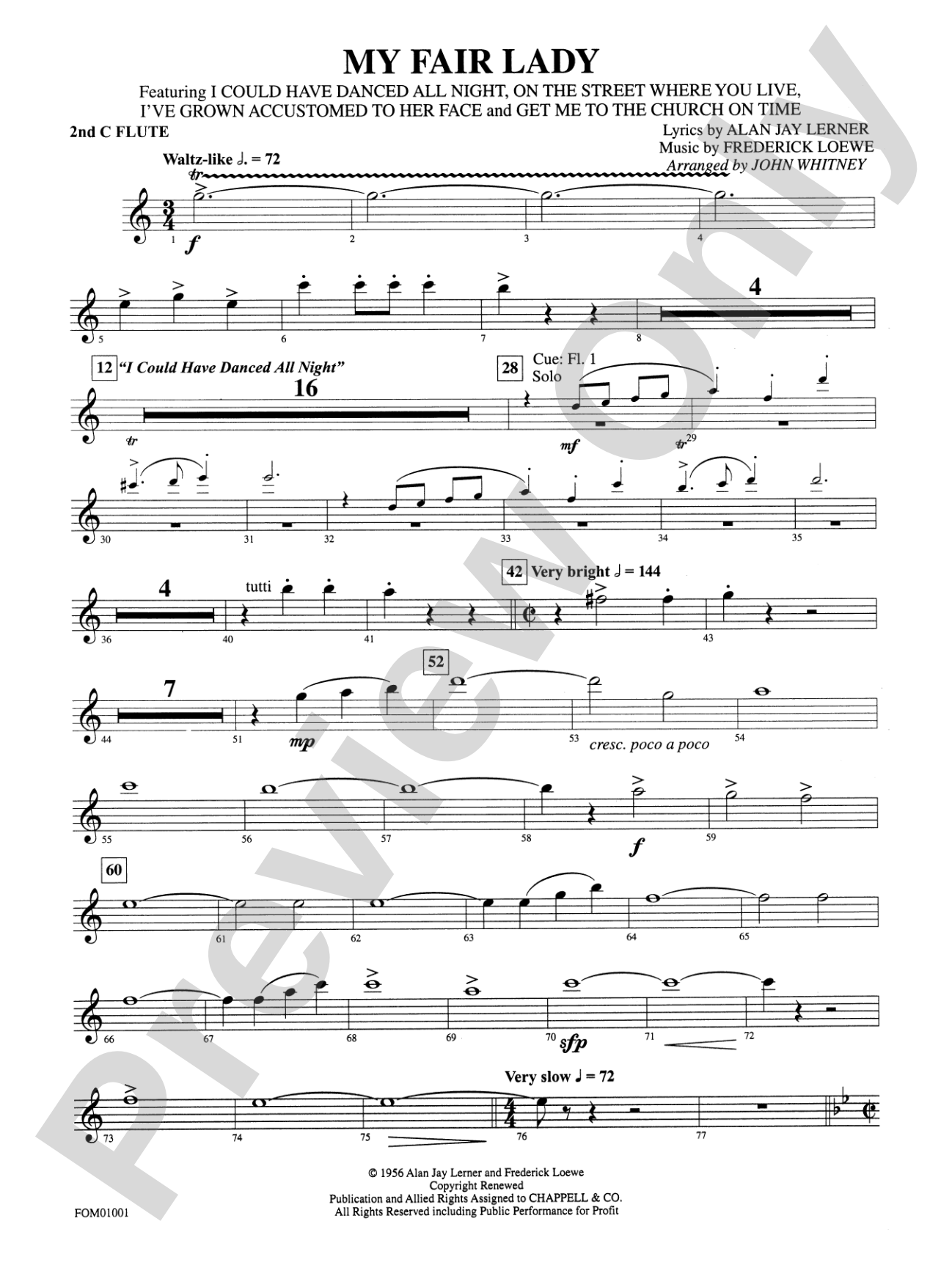 My Fair Lady (Medley): 2nd Flute