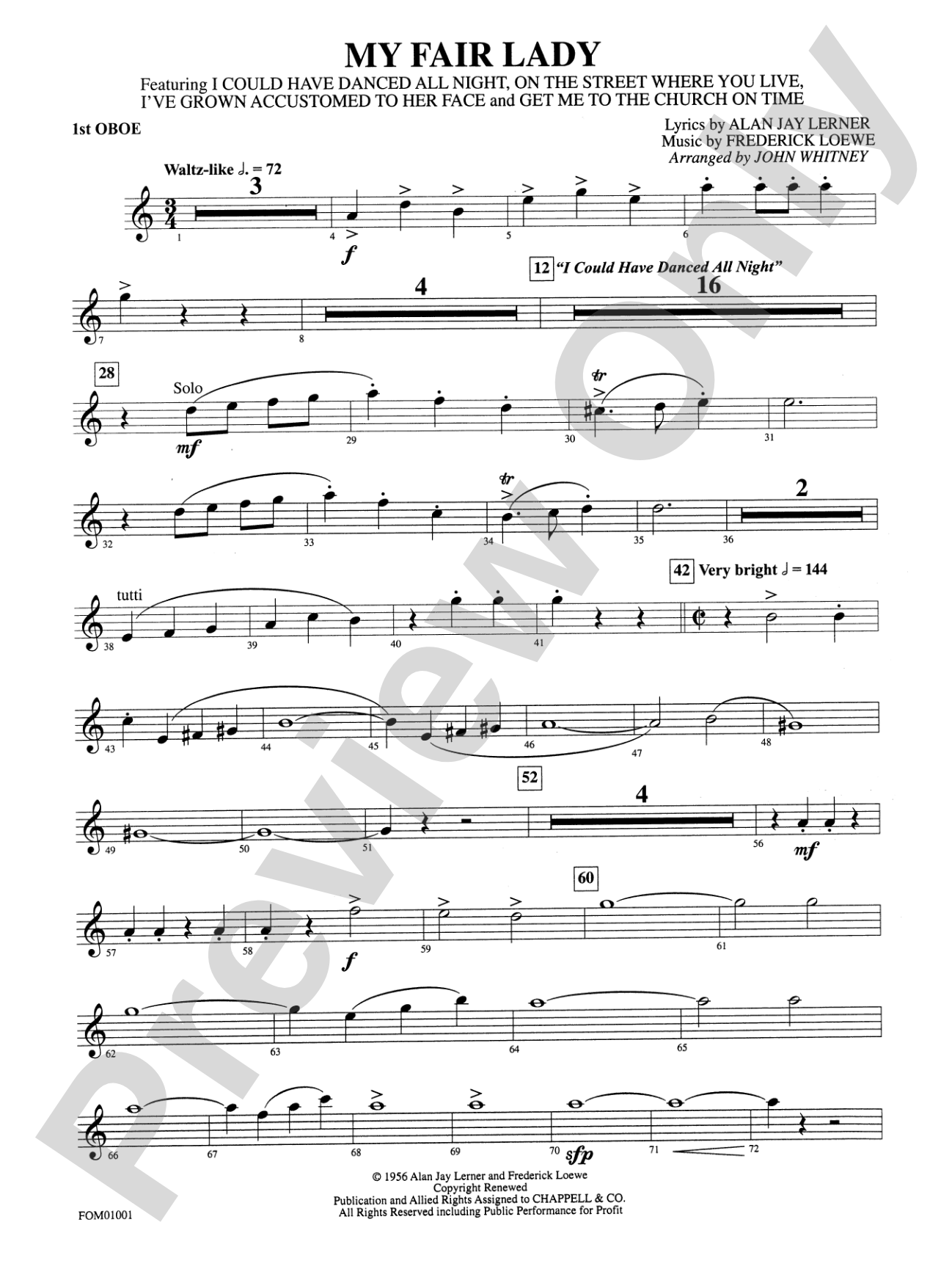 My Fair Lady (Medley): Oboe