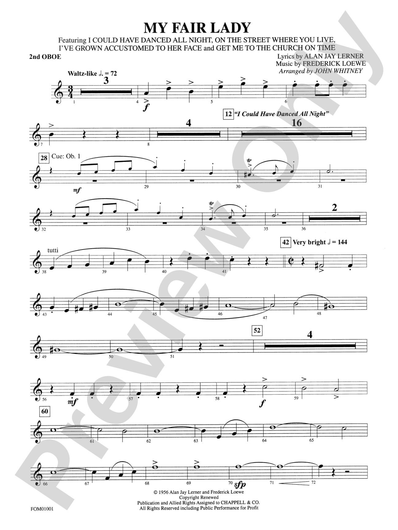 My Fair Lady (Medley): 2nd Oboe
