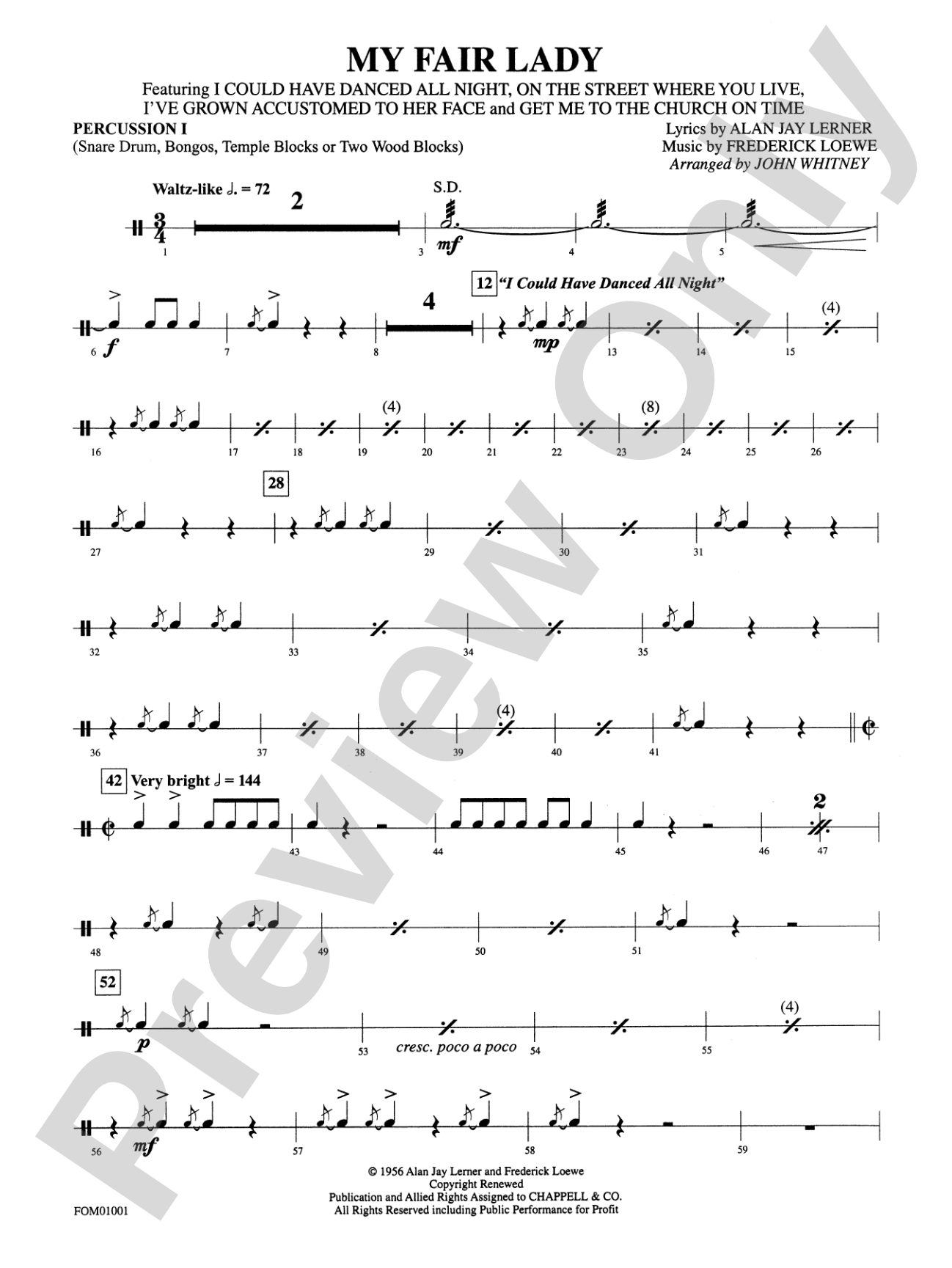 My Fair Lady (Medley): 1st Percussion