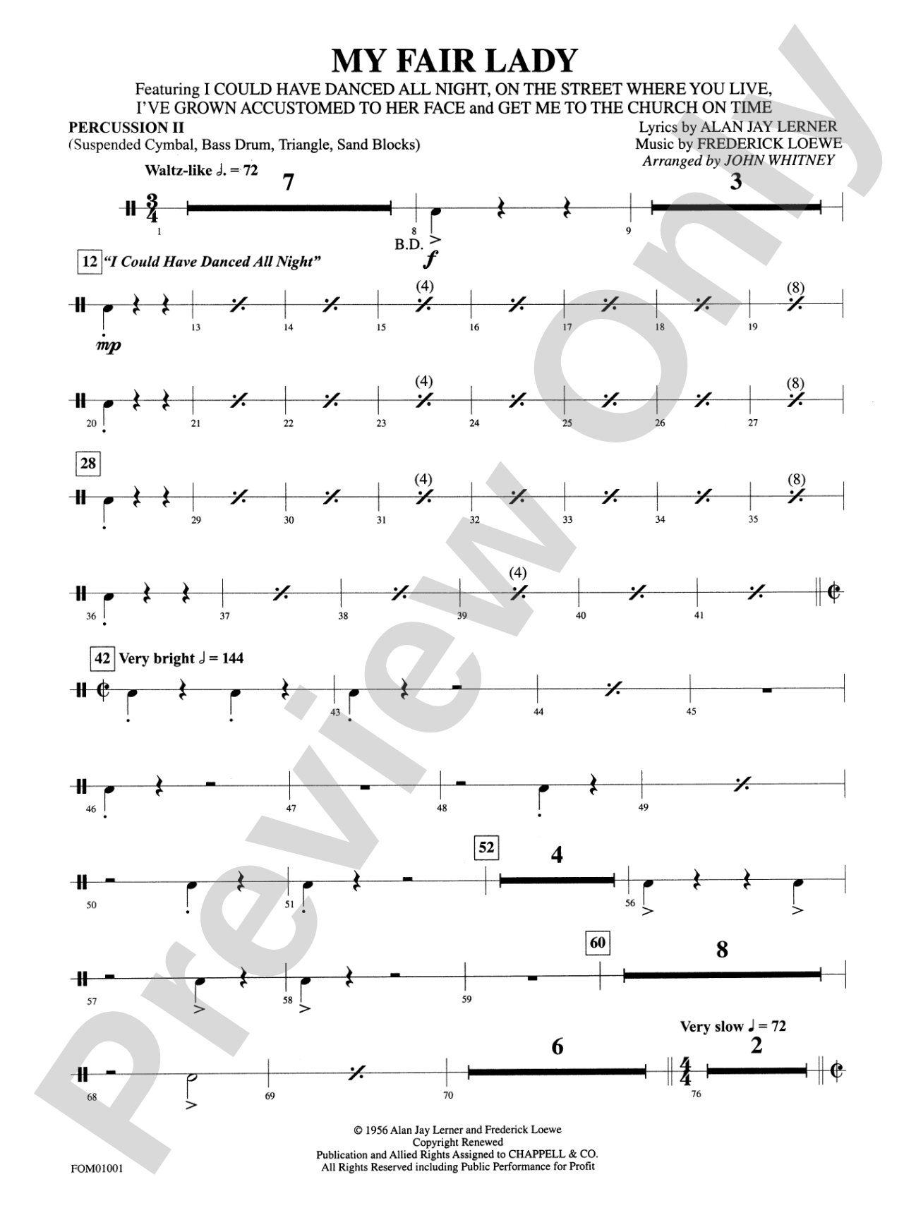 My Fair Lady (Medley): 2nd Percussion