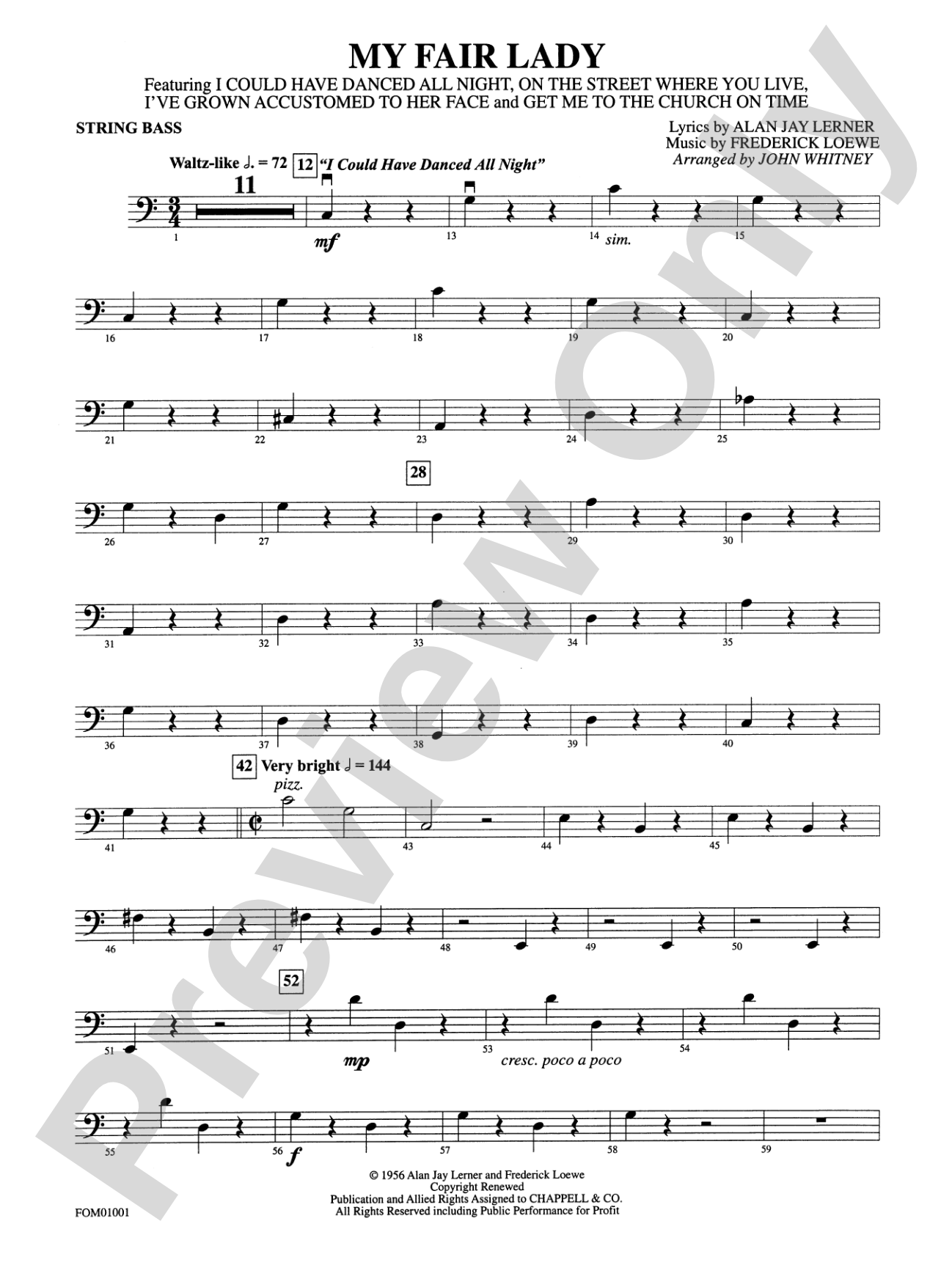 My Fair Lady (Medley): String Bass