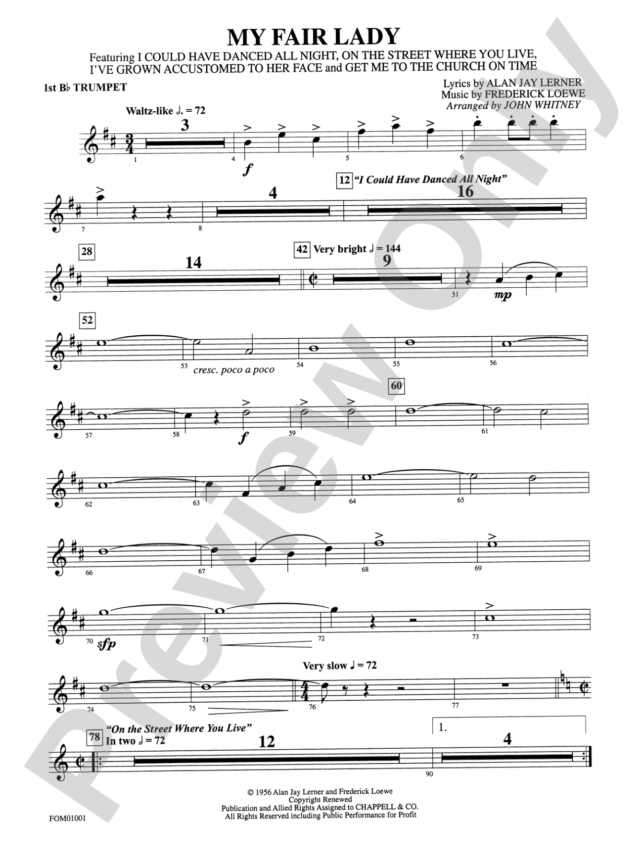 My Fair Lady (Medley): 1st B-flat Trumpet