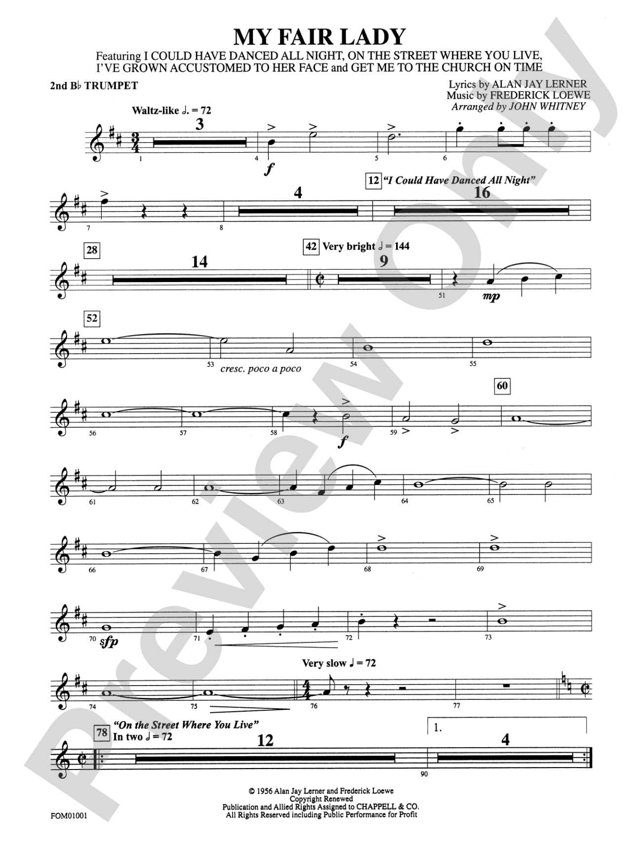 My Fair Lady (Medley): 2nd B-flat Trumpet