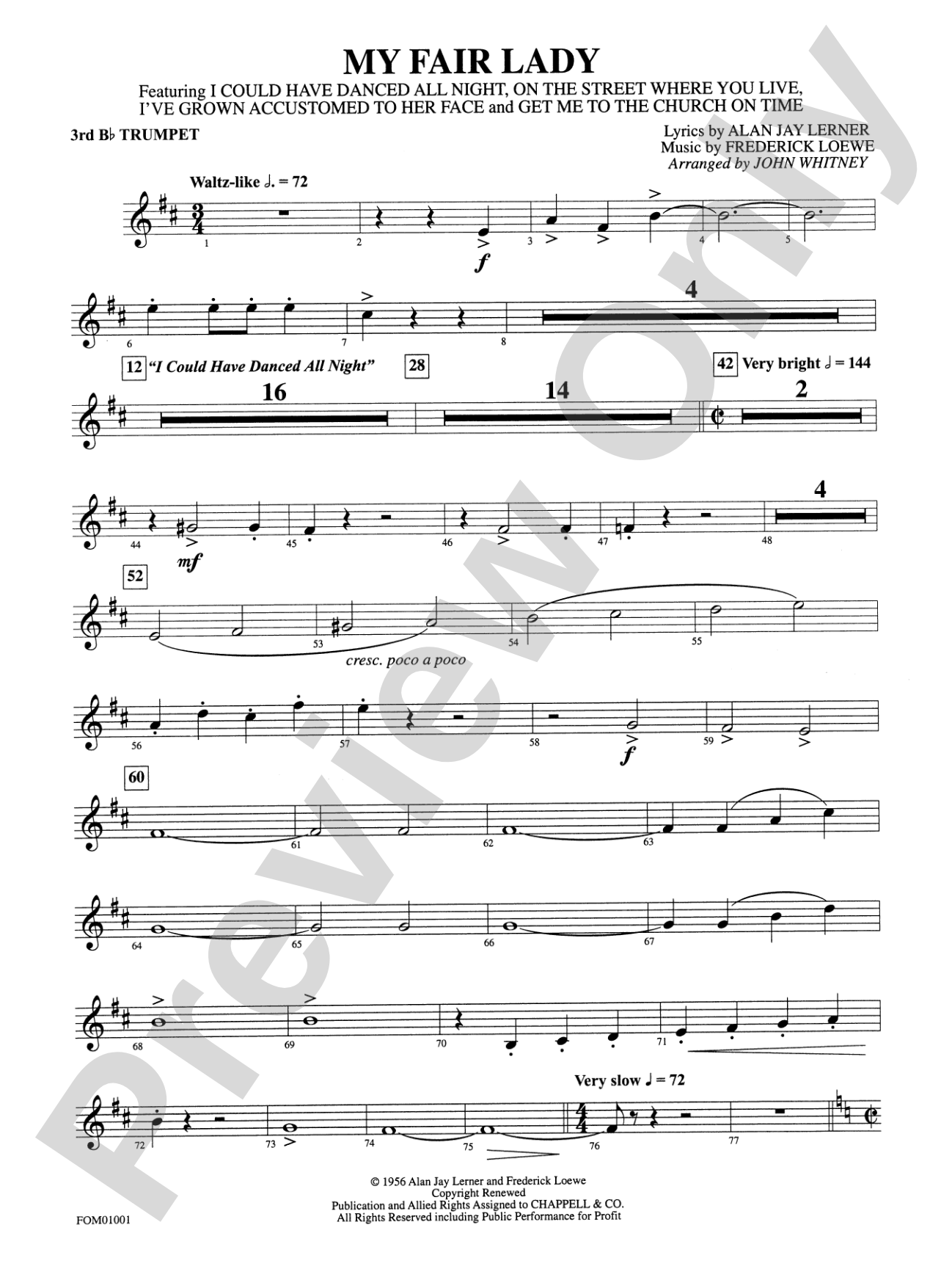 My Fair Lady (Medley): 3rd B-flat Trumpet