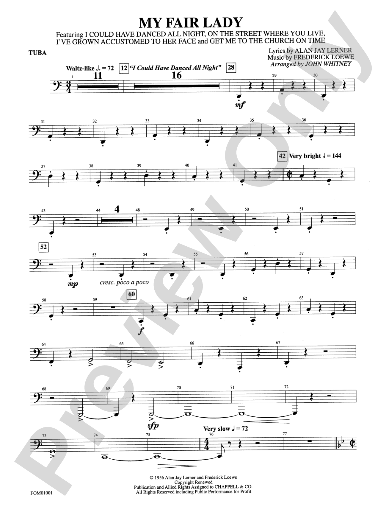 My Fair Lady (Medley): Tuba