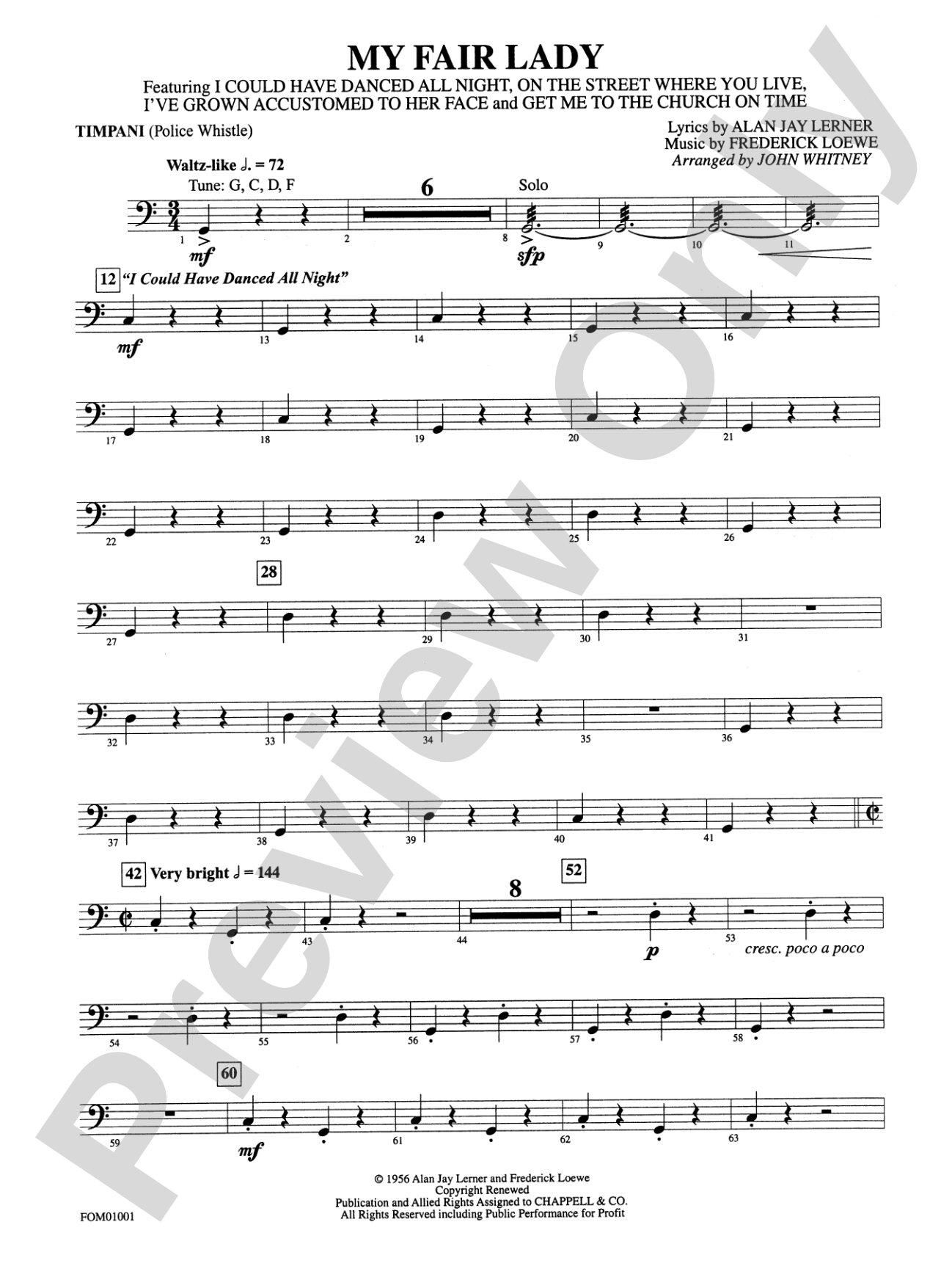 My Fair Lady (Medley): Timpani