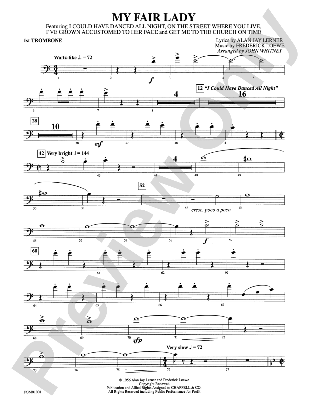 My Fair Lady (Medley): 1st Trombone