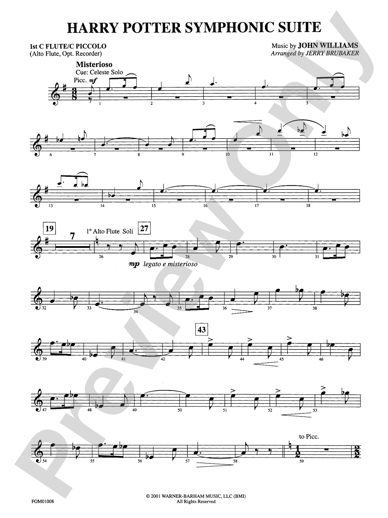 Harry Potter Symphonic Suite: Flute