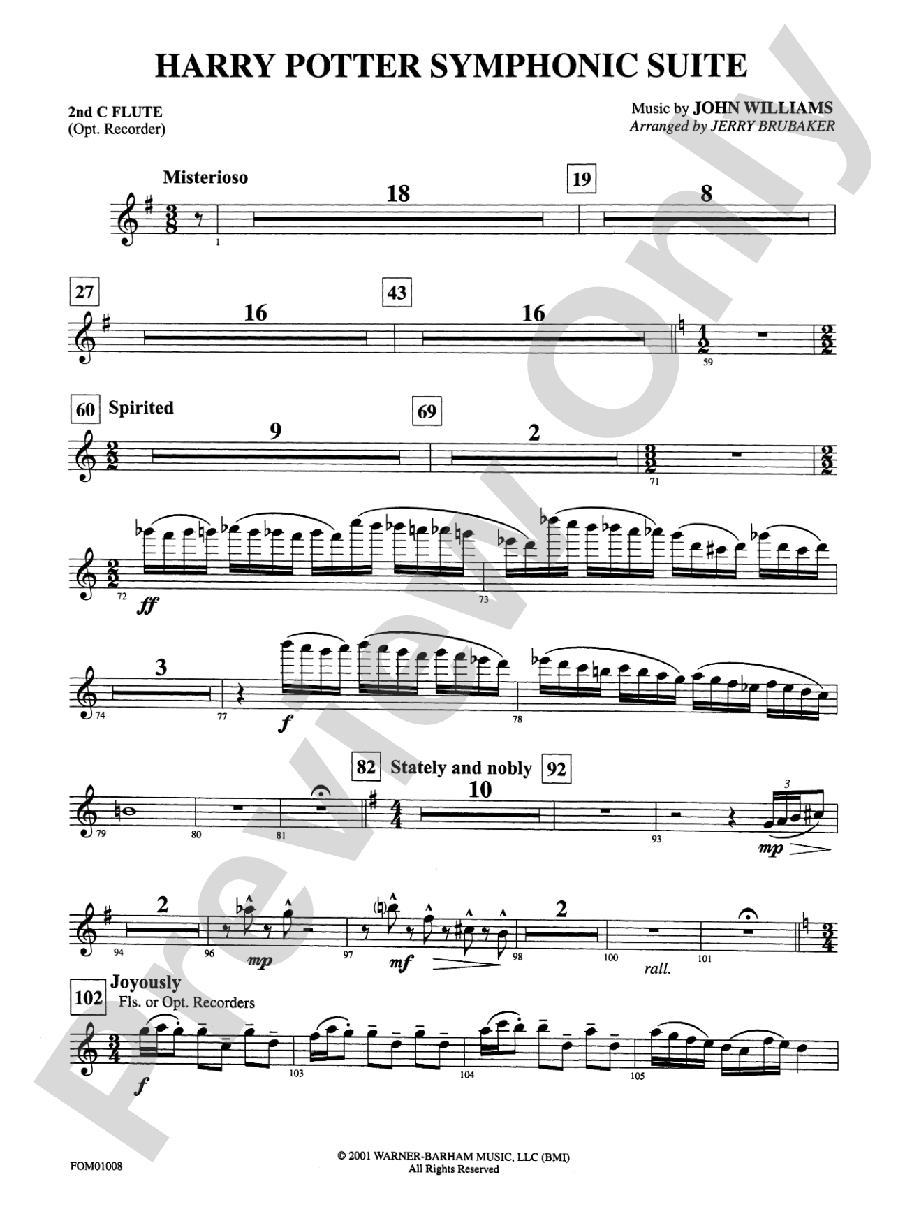 Harry Potter Symphonic Suite: 2nd Flute