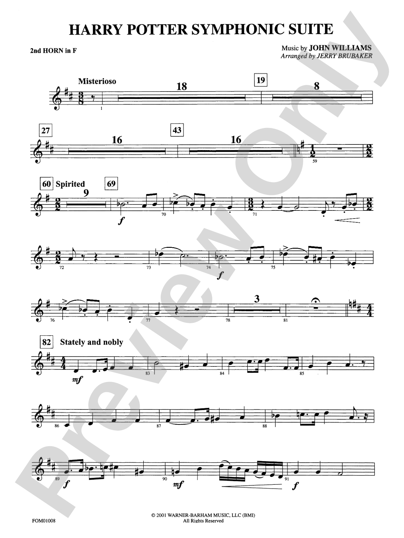 Harry Potter Symphonic Suite: 2nd F Horn
