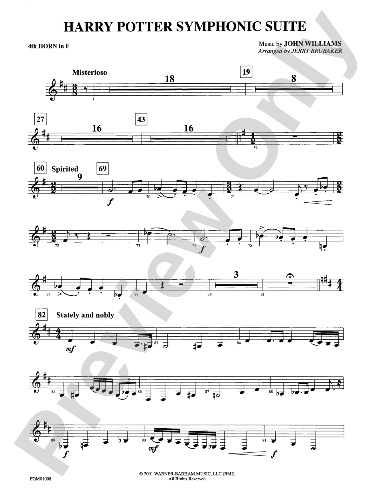 Harry Potter Symphonic Suite: 4th F Horn