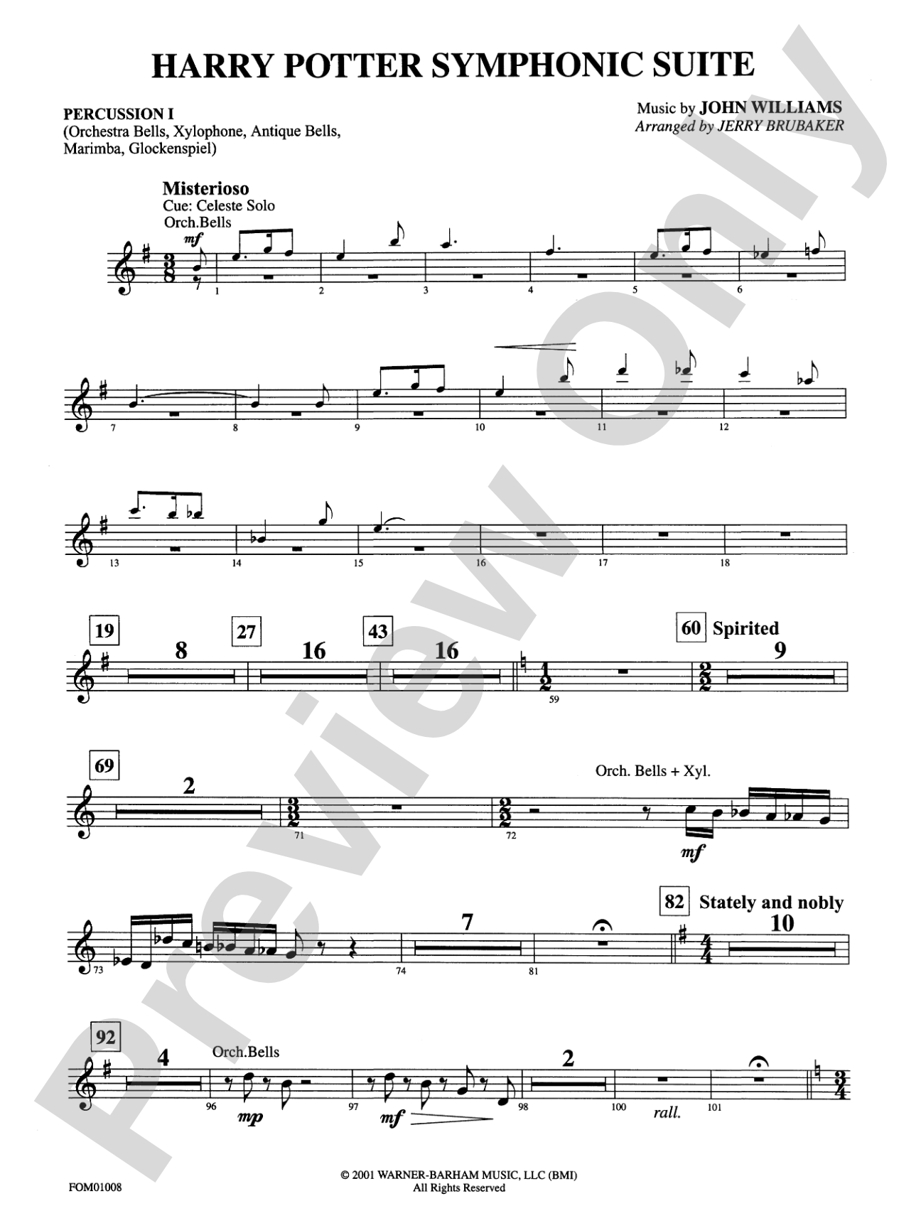 Harry Potter Symphonic Suite: 1st Percussion