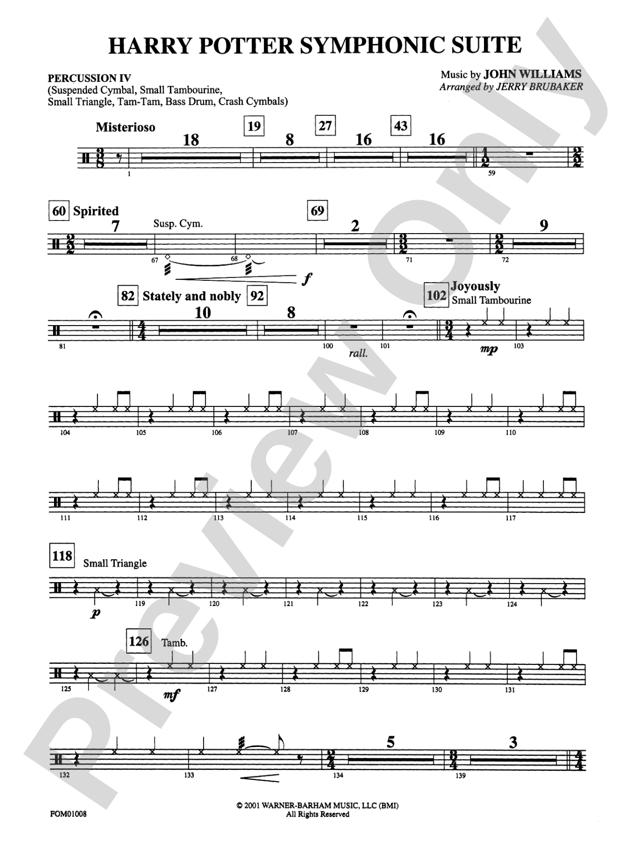 Harry Potter Symphonic Suite: 4th Percussion