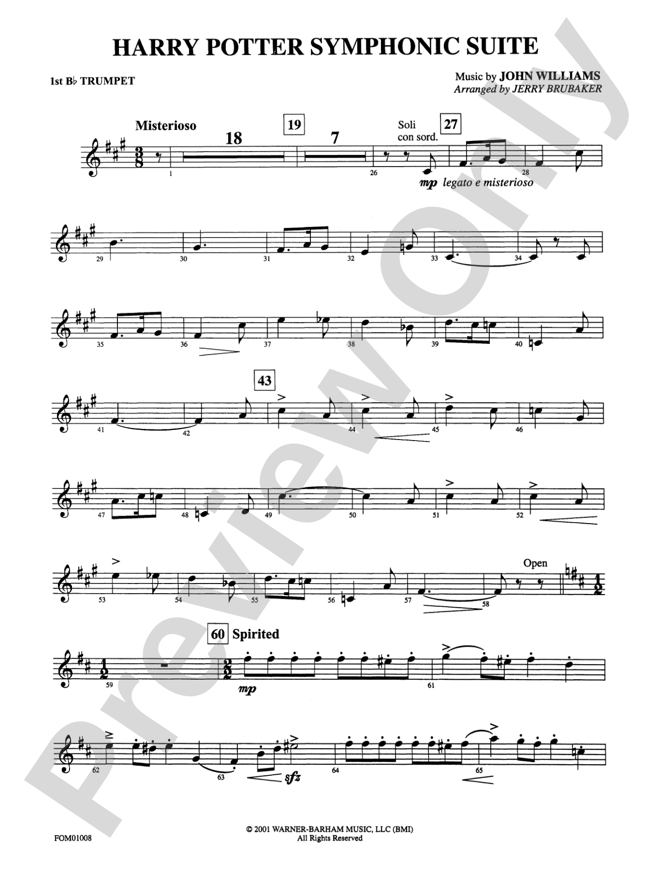 Harry Potter Symphonic Suite: 1st B-flat Trumpet