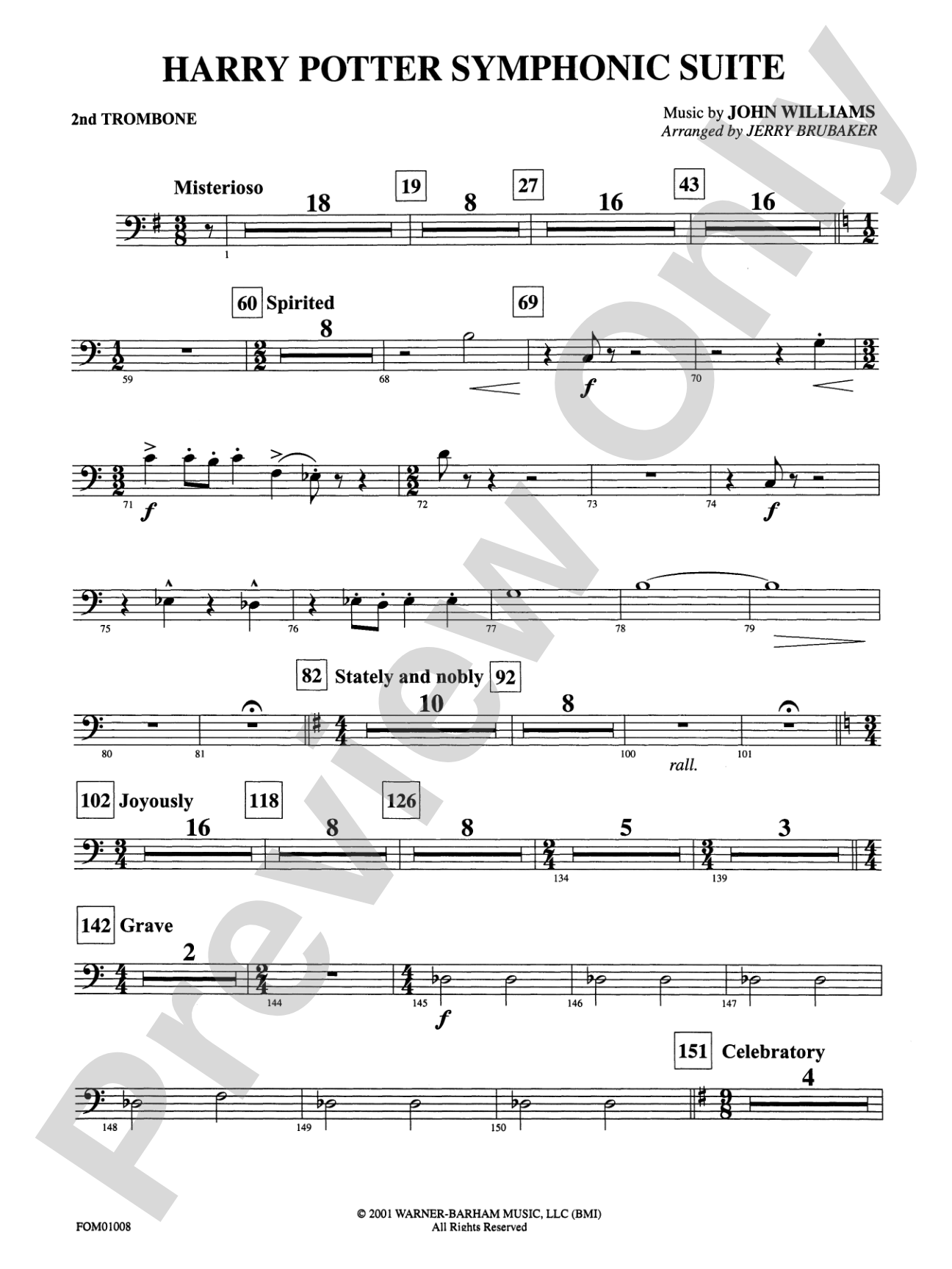 Harry Potter Symphonic Suite: 2nd Trombone
