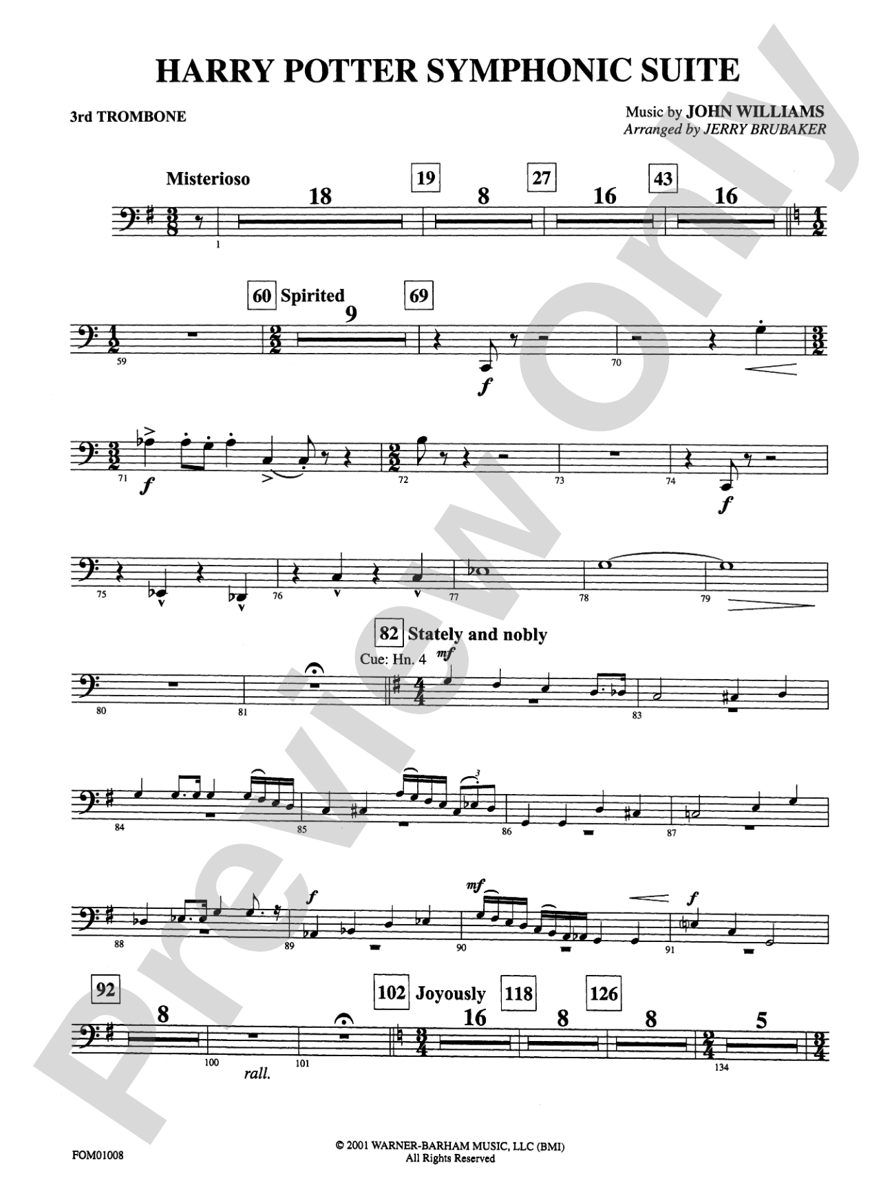 Harry Potter Symphonic Suite: 3rd Trombone