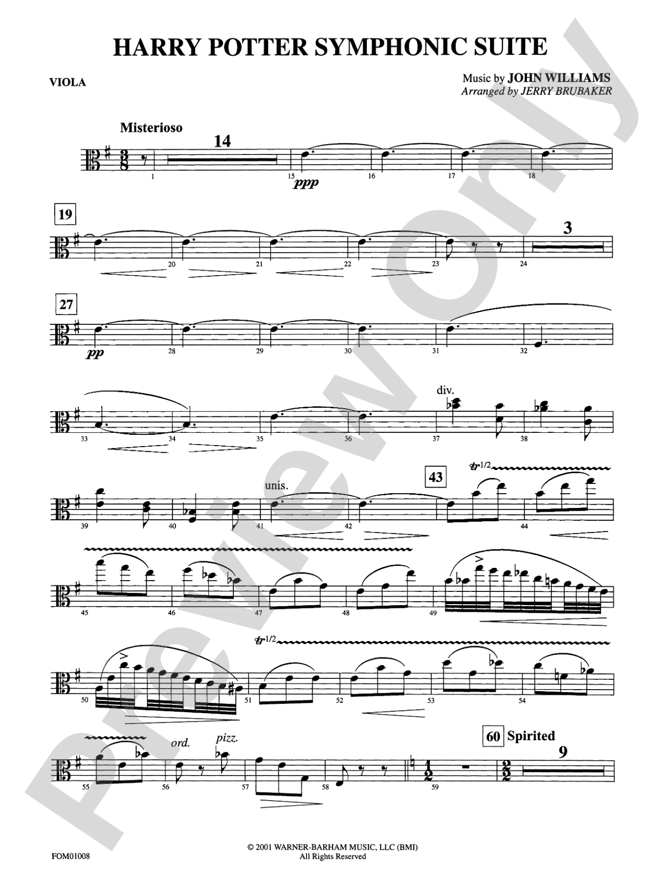 Harry Potter Symphonic Suite: Viola