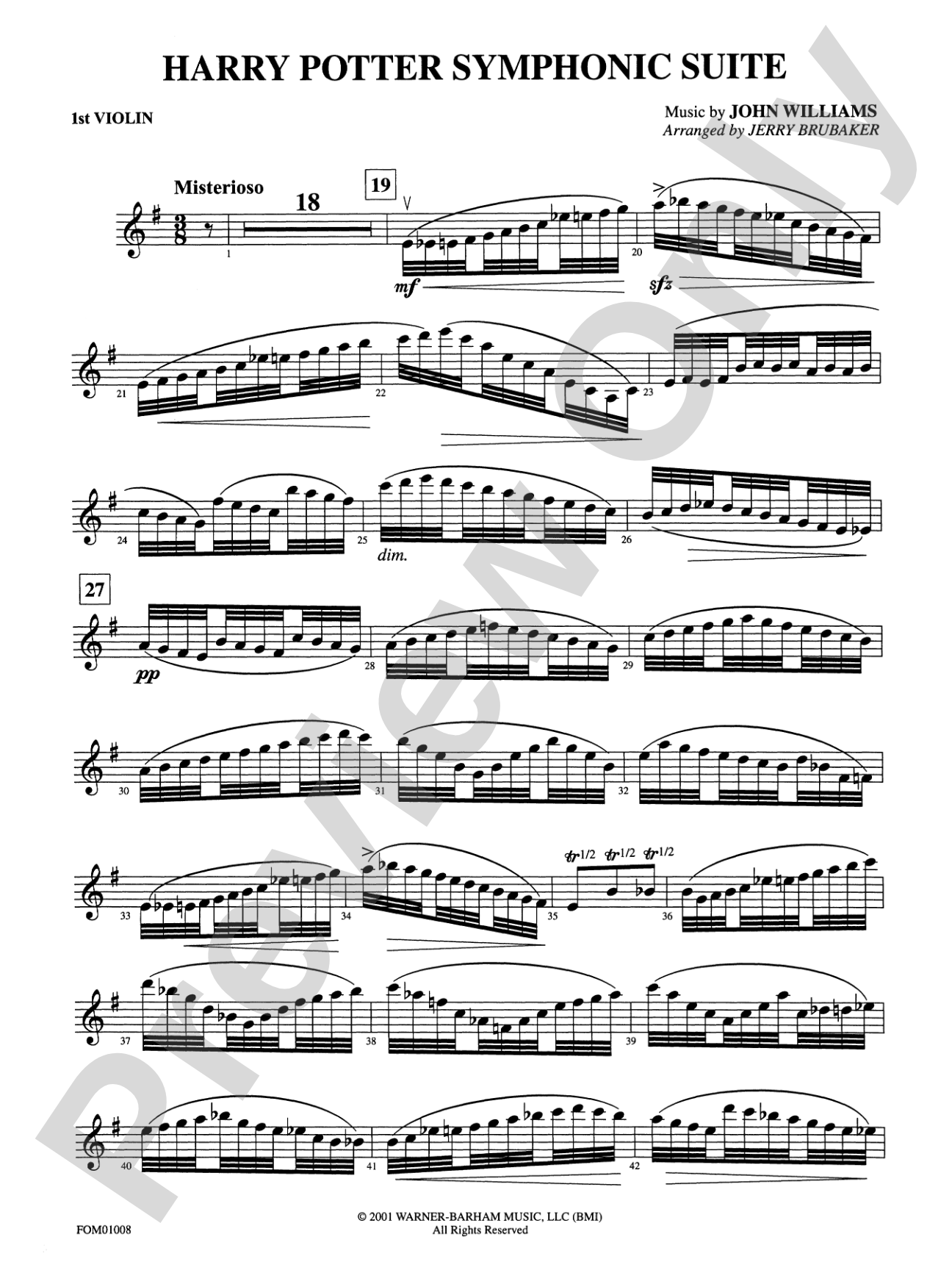 Harry Potter Symphonic Suite: 1st Violin