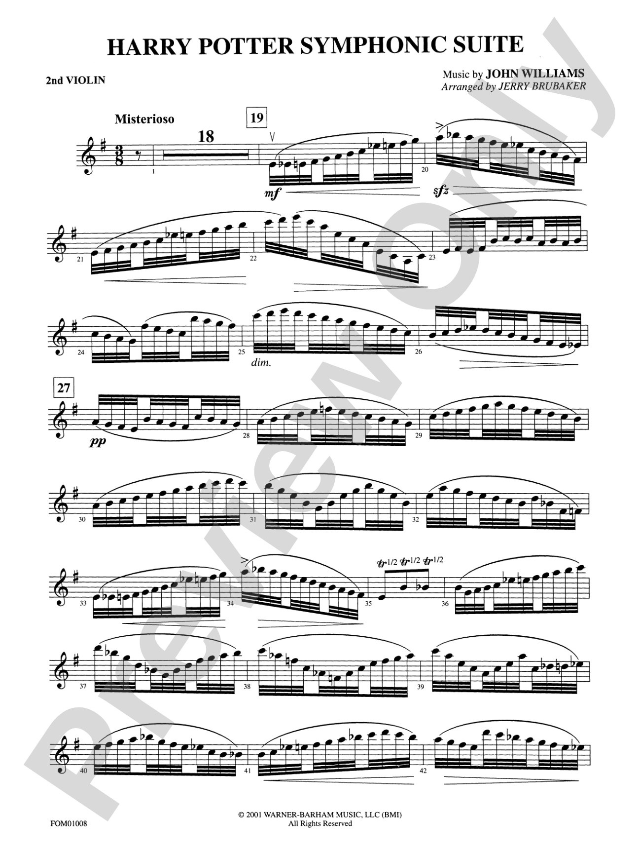 Harry Potter Symphonic Suite: 2nd Violin