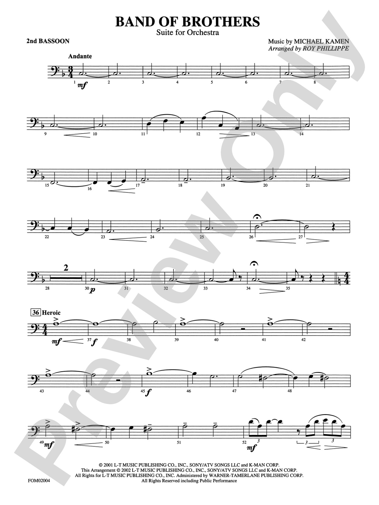 Band of Brothers: 2nd Bassoon
