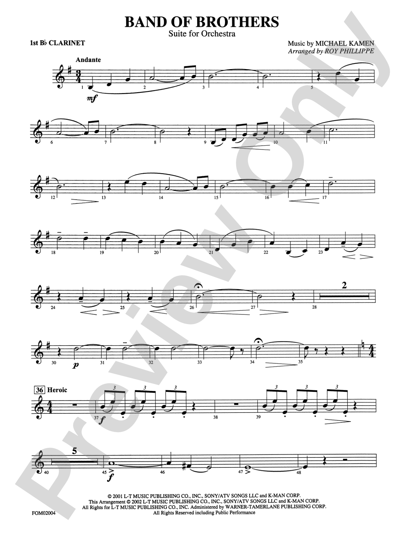 Band of Brothers: 1st B-flat Clarinet