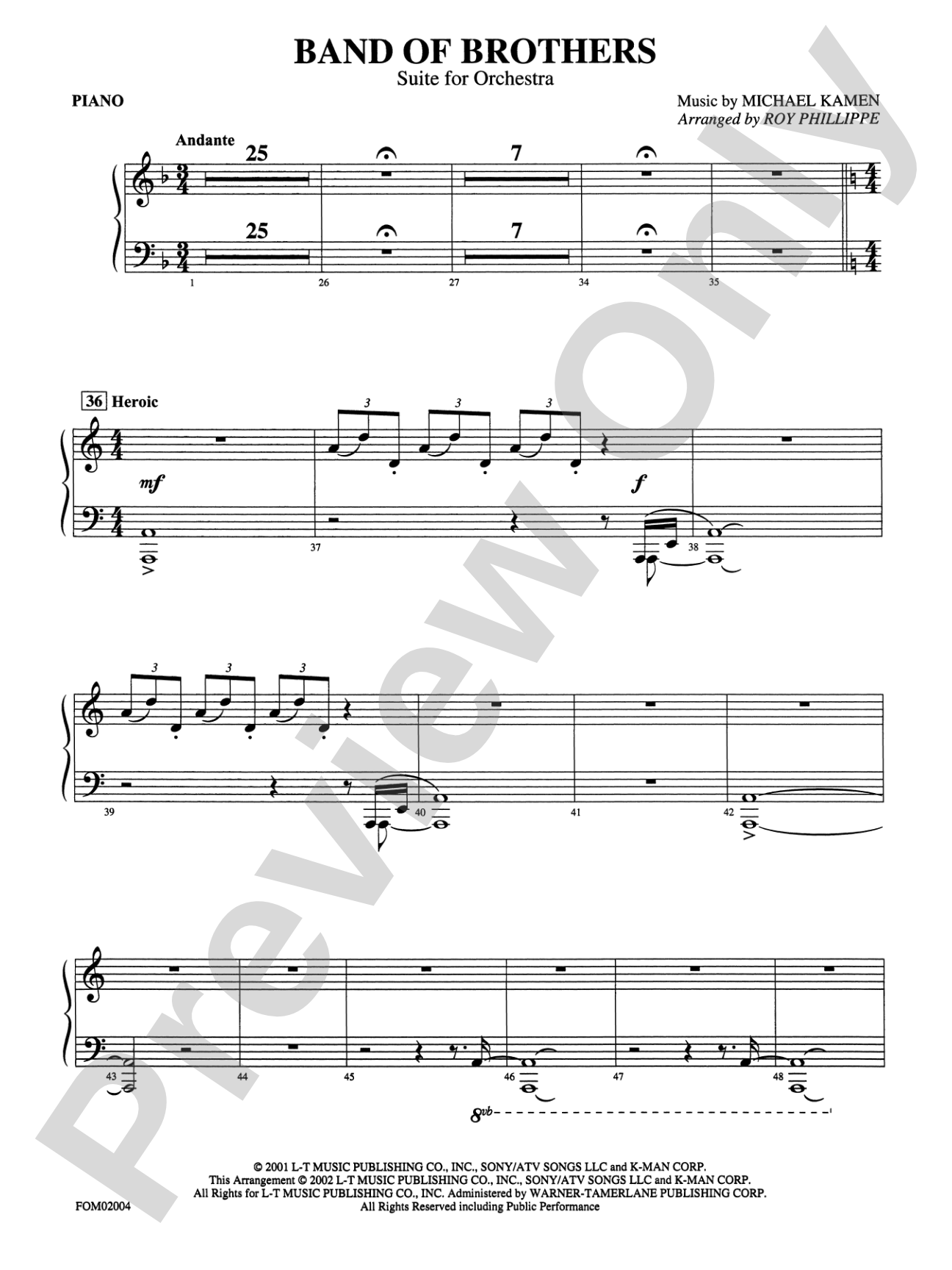 Band of Brothers: Piano Accompaniment