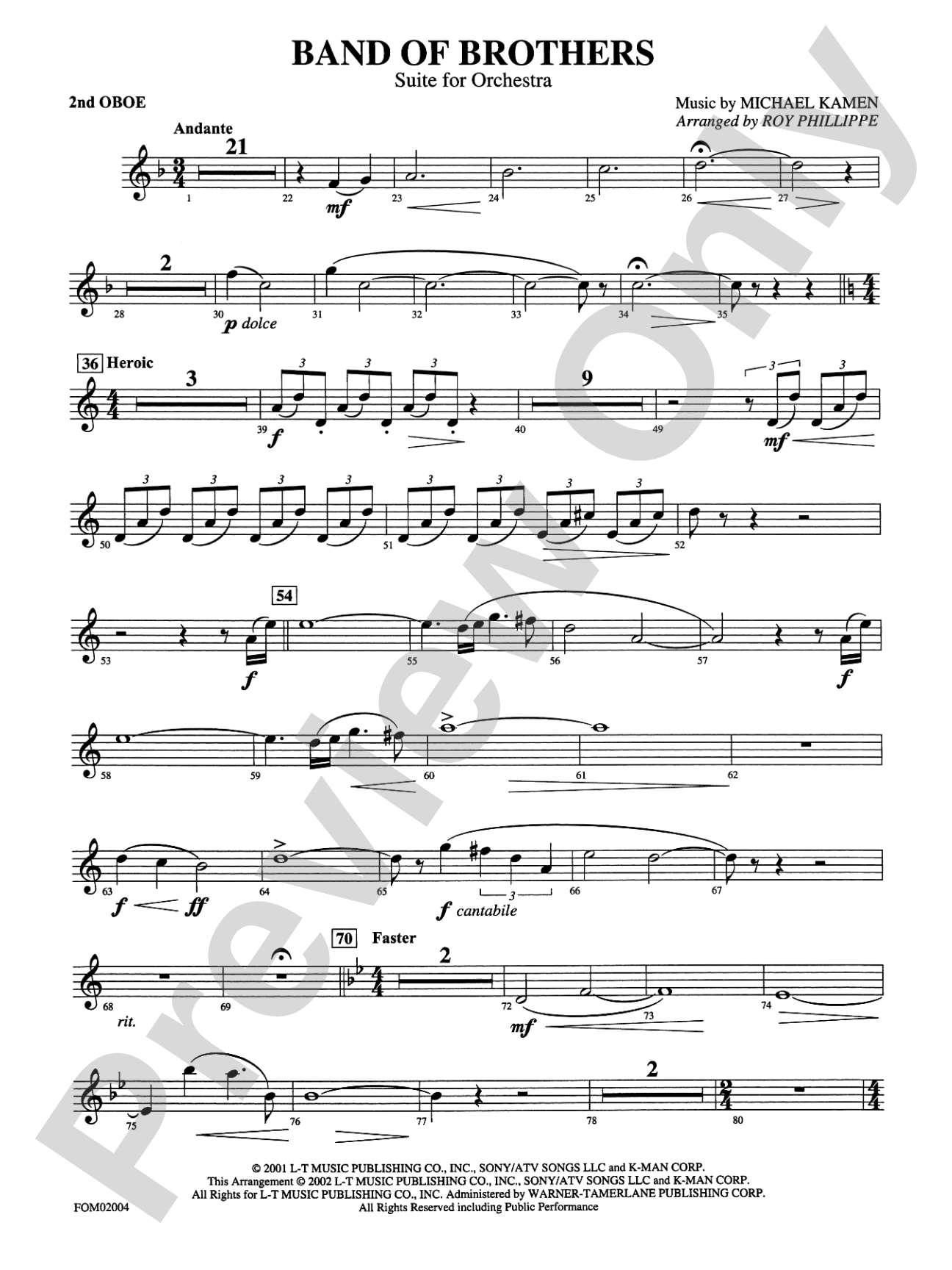Band of Brothers: 2nd Oboe