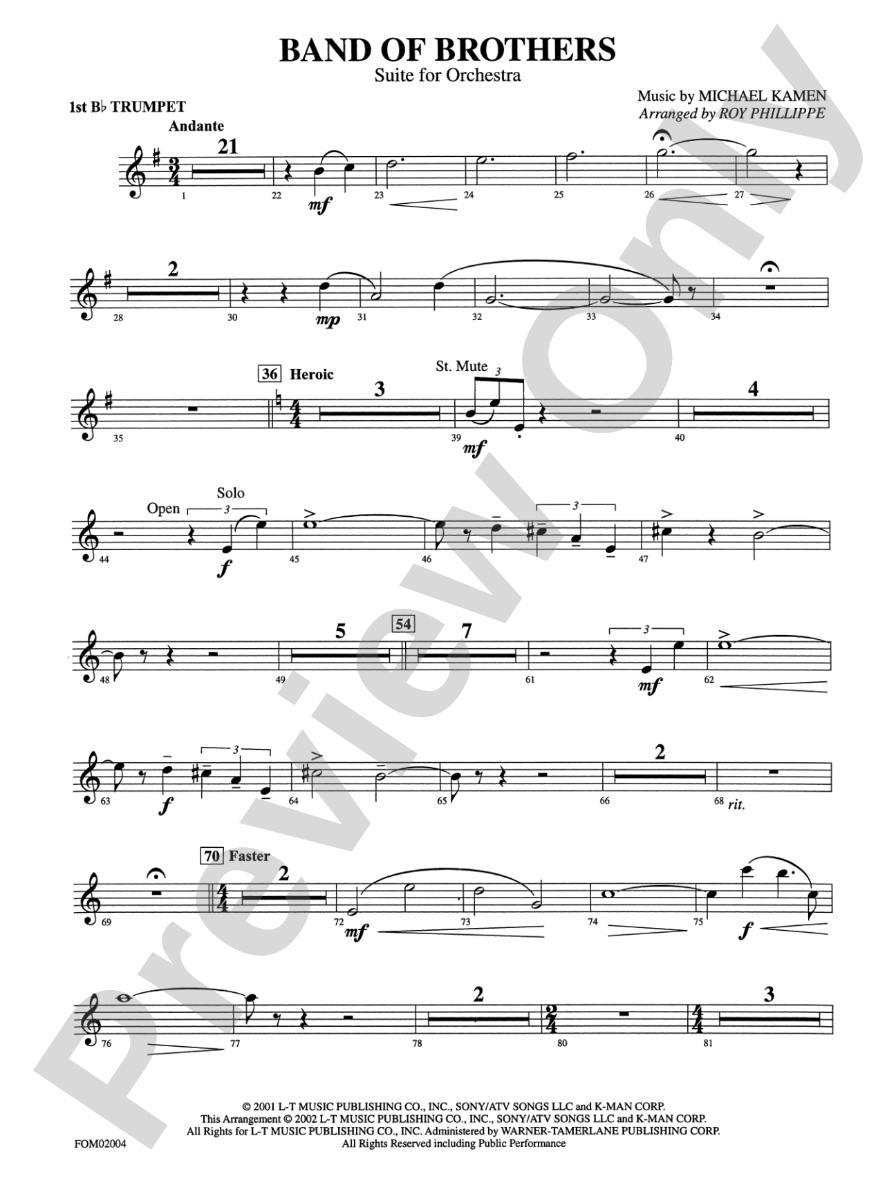 Band of Brothers: 1st B-flat Trumpet