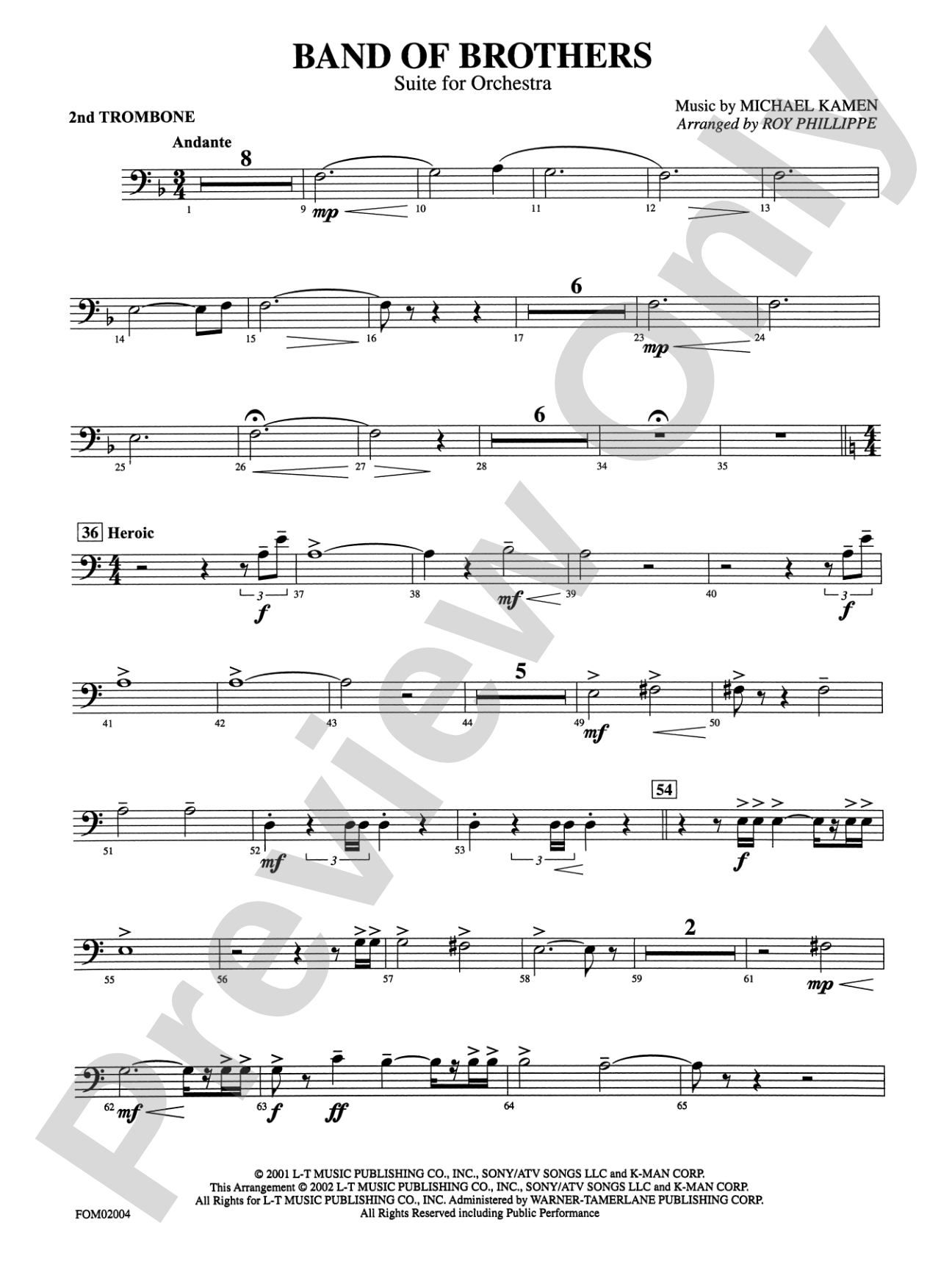 Band of Brothers: 2nd Trombone