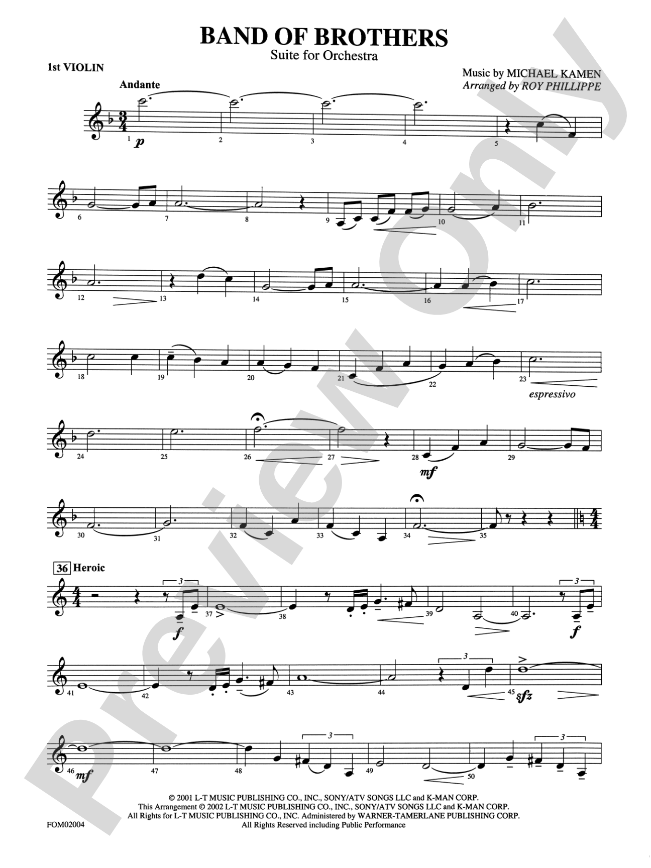 Band of Brothers: 1st Violin