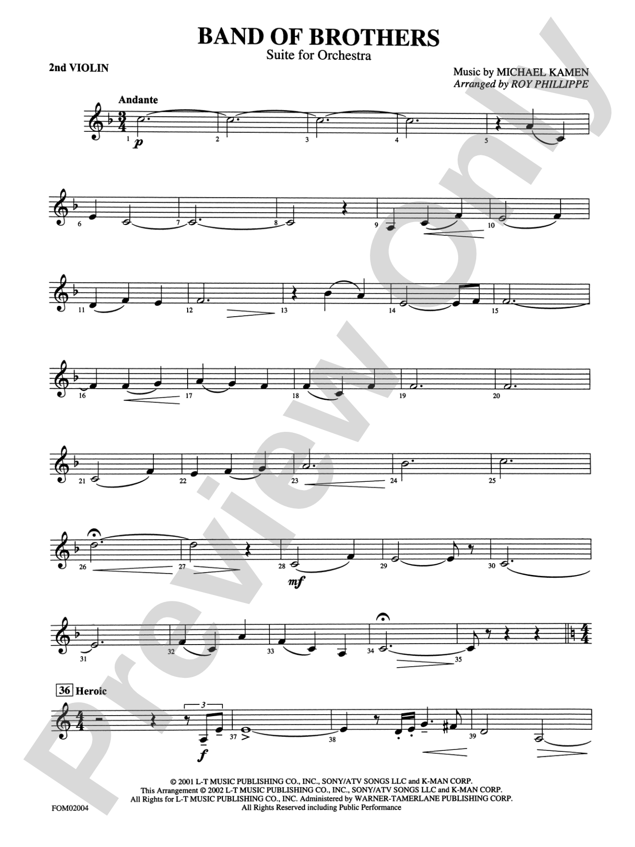 Band of Brothers: 2nd Violin