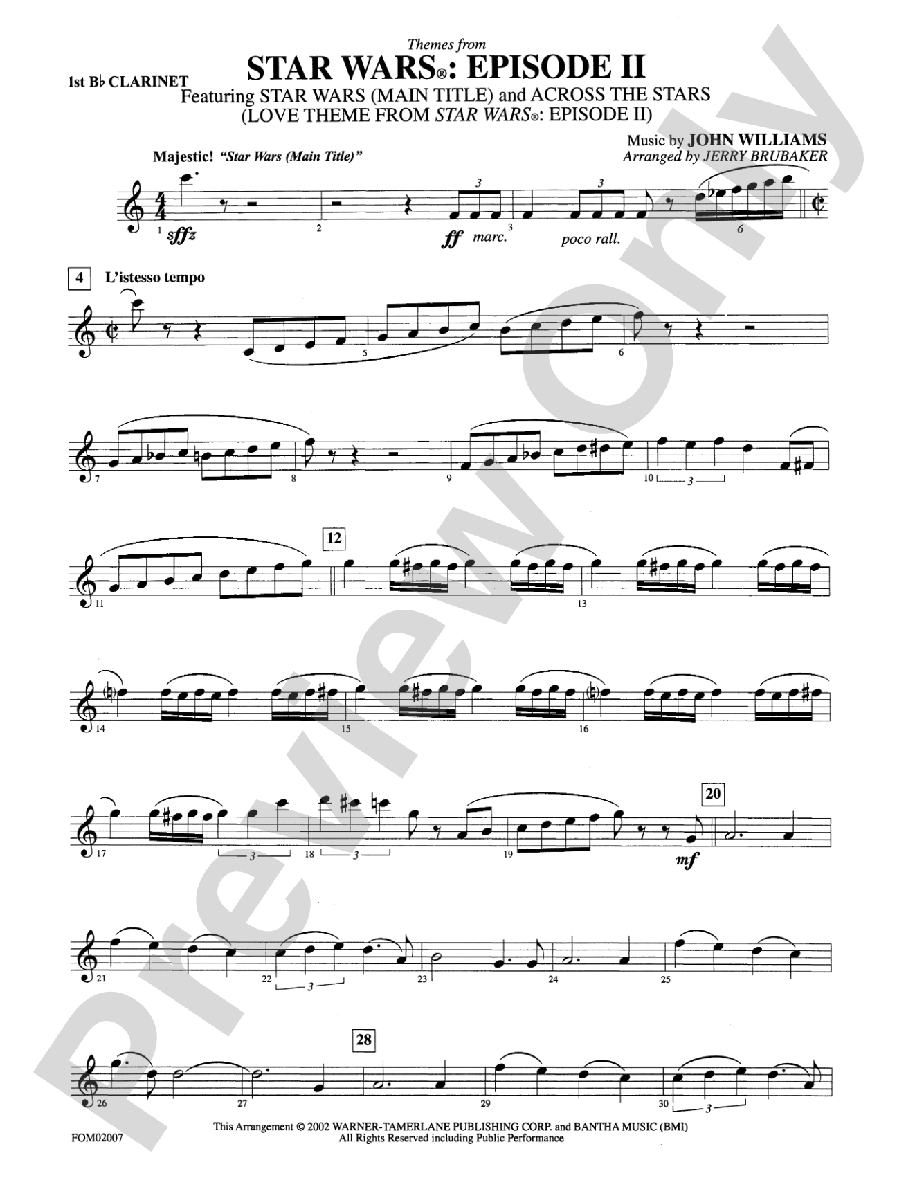 Star Wars®: Episode II Attack of the Clones: 1st B-flat Clarinet