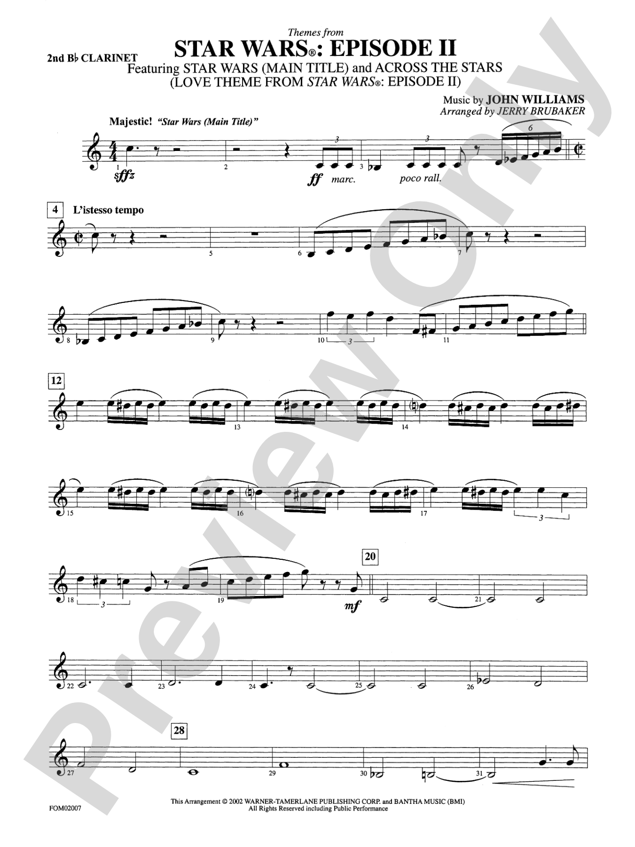 Star Wars®: Episode II Attack of the Clones: 2nd B-flat Clarinet