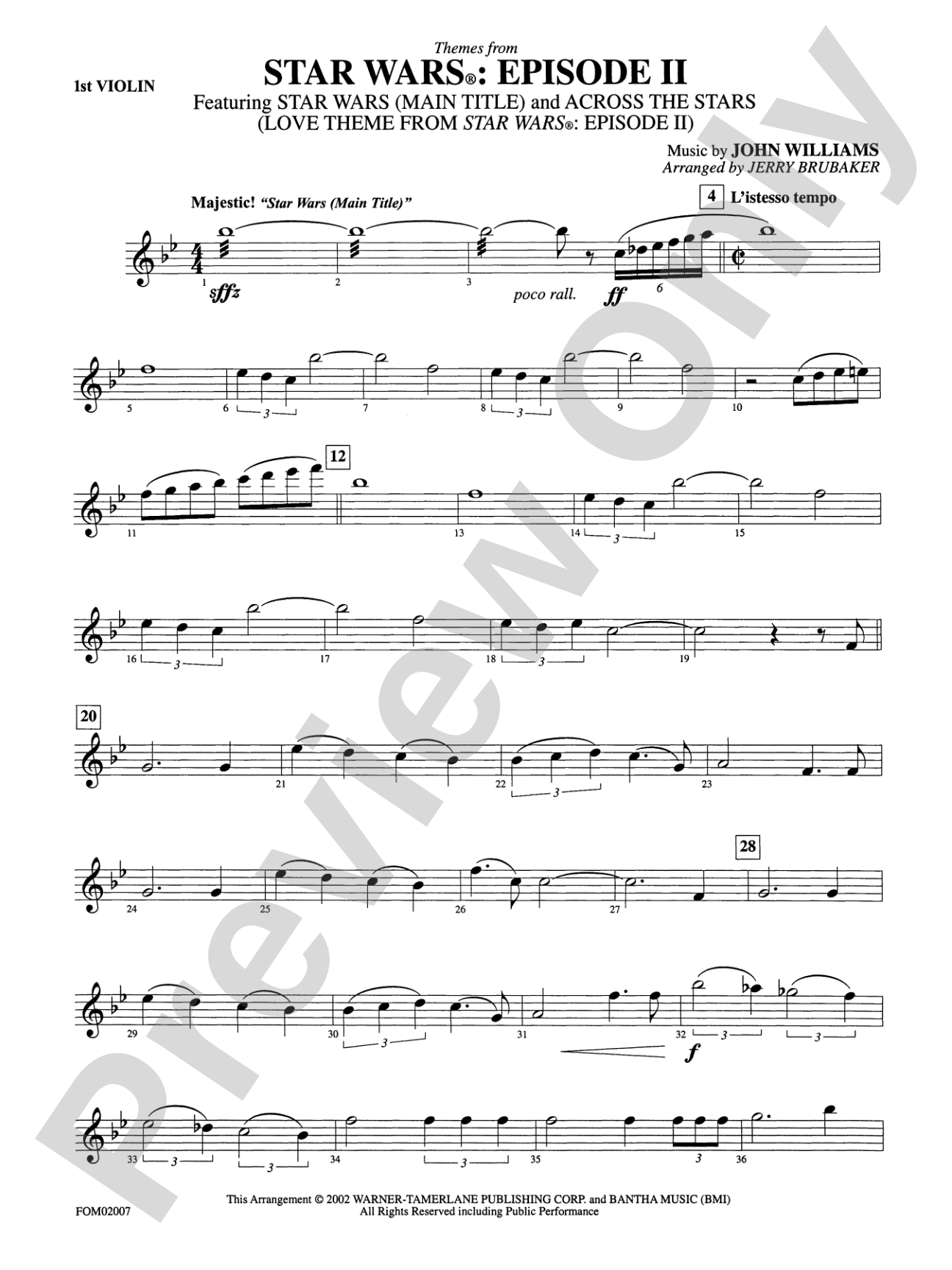 Star Wars®: Episode II Attack of the Clones: 1st Violin