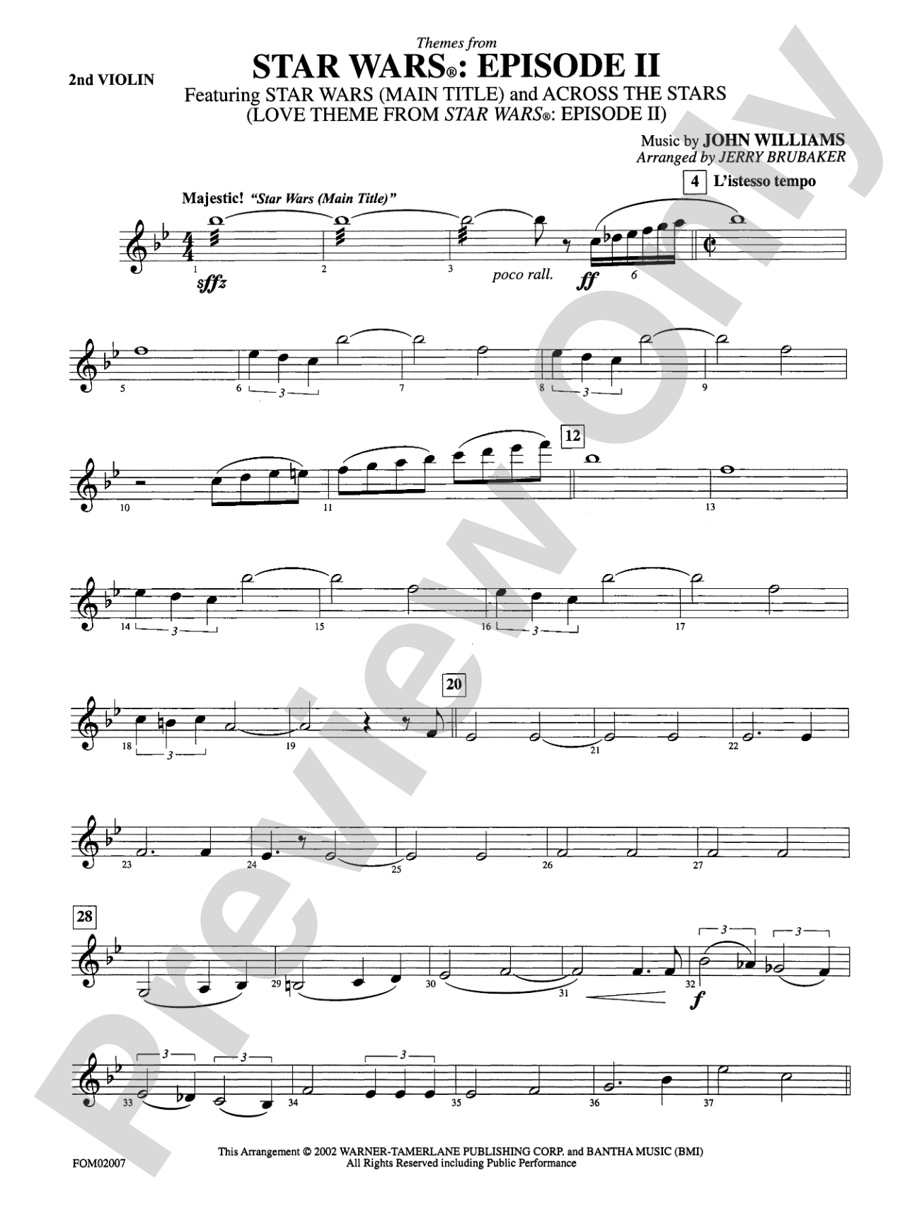 Star Wars®: Episode II Attack of the Clones: 2nd Violin