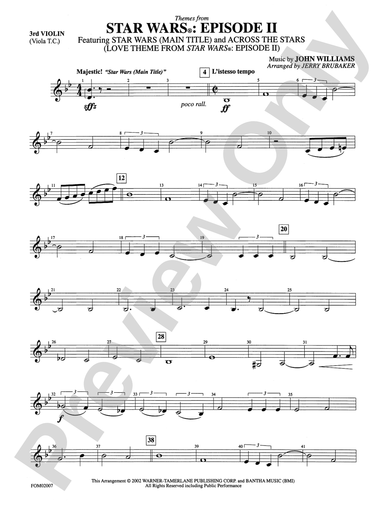 Star Wars®: Episode II Attack of the Clones: 3rd Violin (Viola [TC])