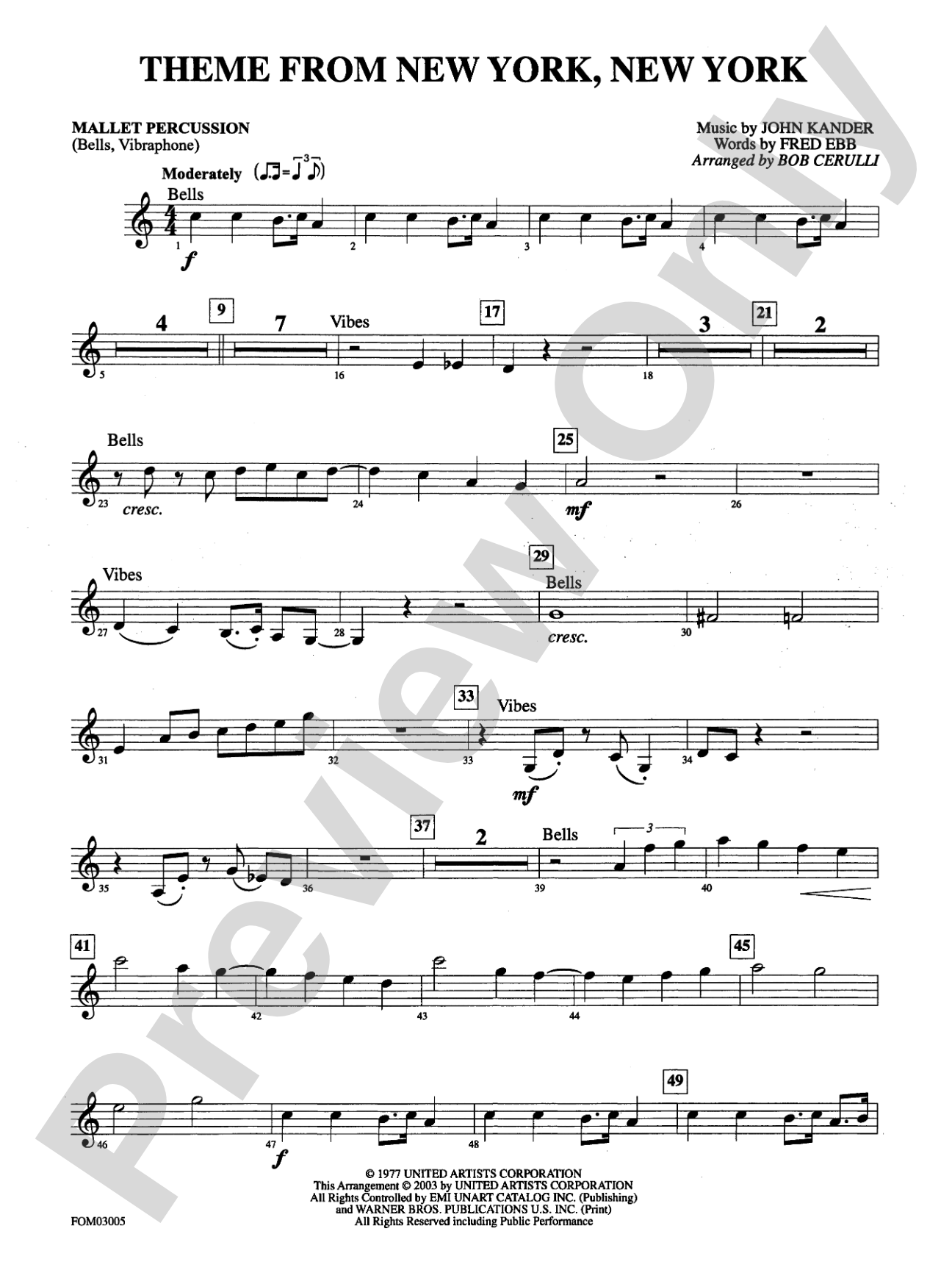 New York, New York, Theme from: Mallets