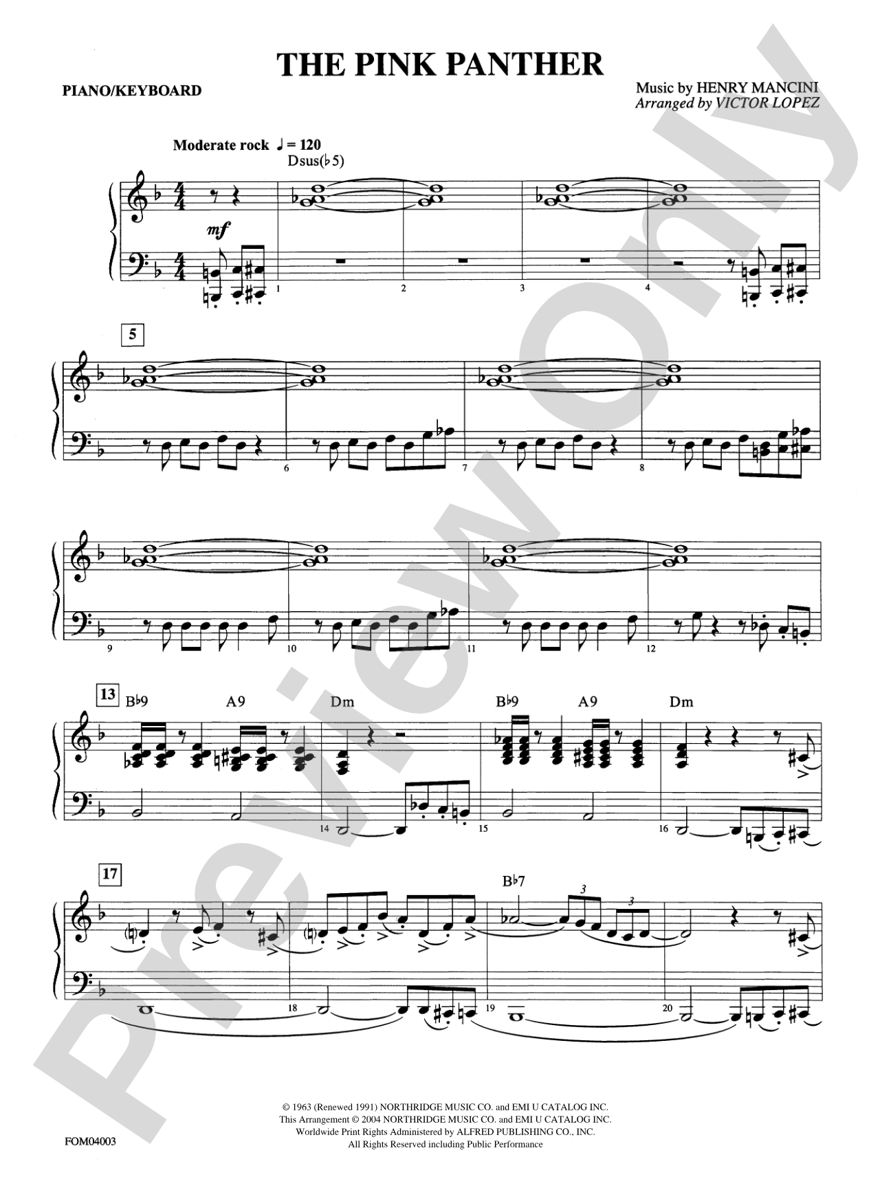 The Pink Panther: Piano Accompaniment