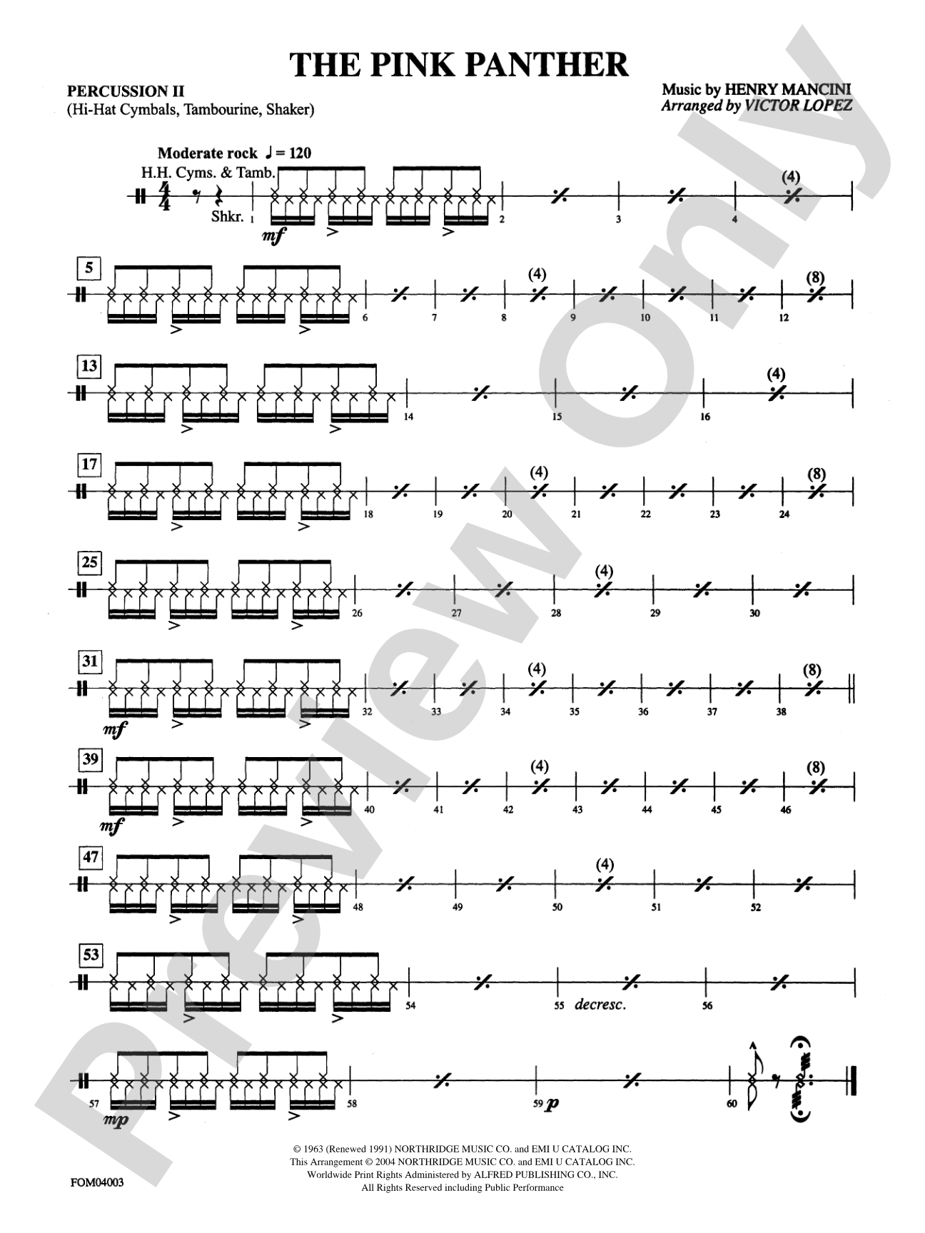 The Pink Panther: 2nd Percussion