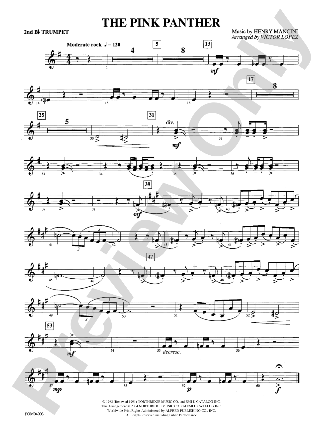 The Pink Panther: 2nd B-flat Trumpet