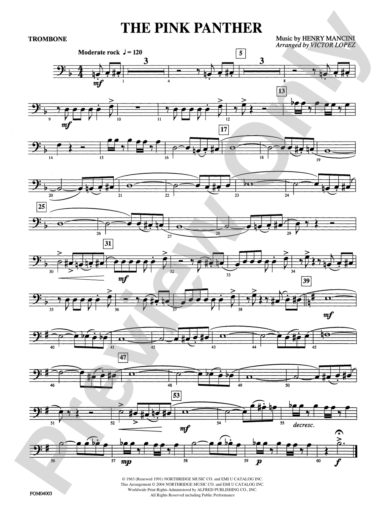 The Pink Panther: 1st Trombone